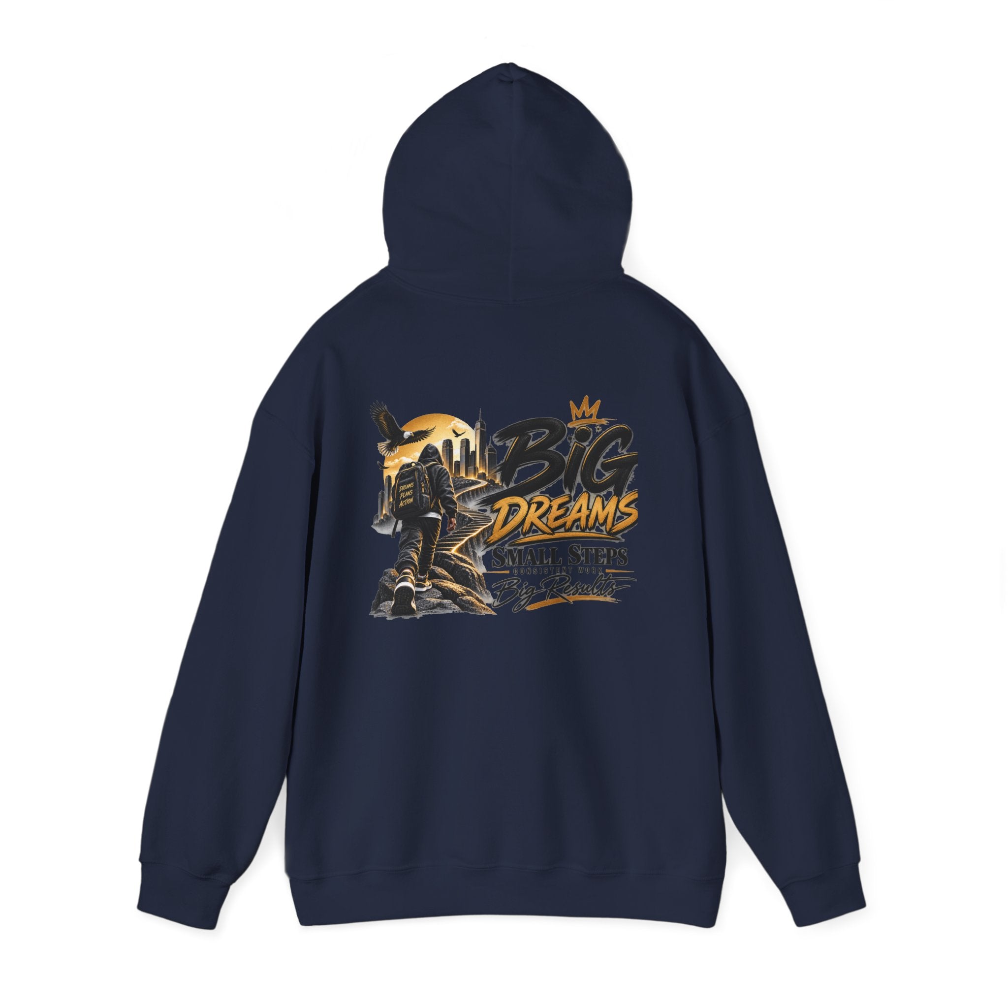 Stay Locked In Hoodie — "Big Dreams, Small Steps" Motivational Graphic Hoodie