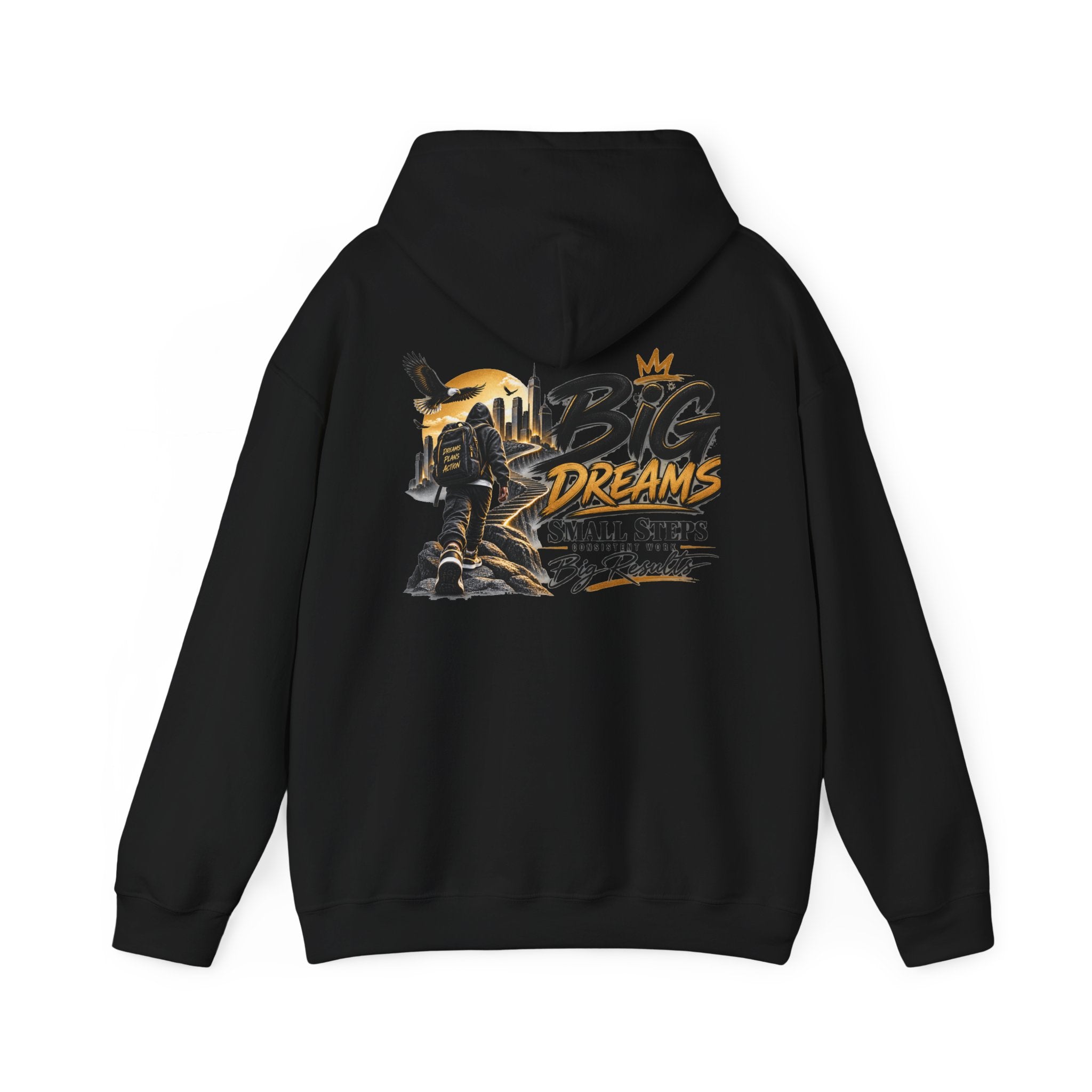 Stay Locked In Hoodie — "Big Dreams, Small Steps" Motivational Graphic Hoodie