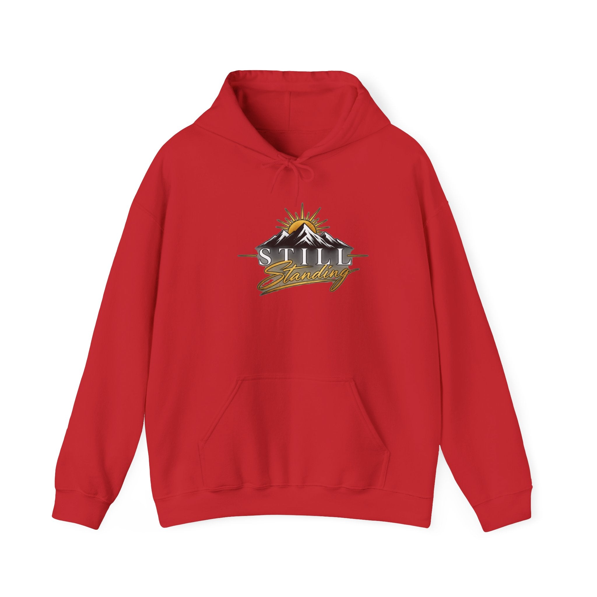 Still Standing Hoodie – Inspirational Mountain Sunrise Graphic Sweatshirt