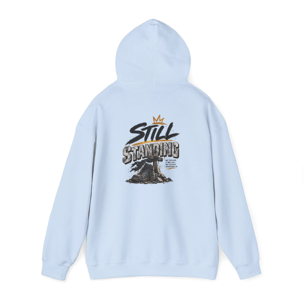 Still Standing Hoodie – Inspirational Mountain Sunrise Graphic Sweatshirt