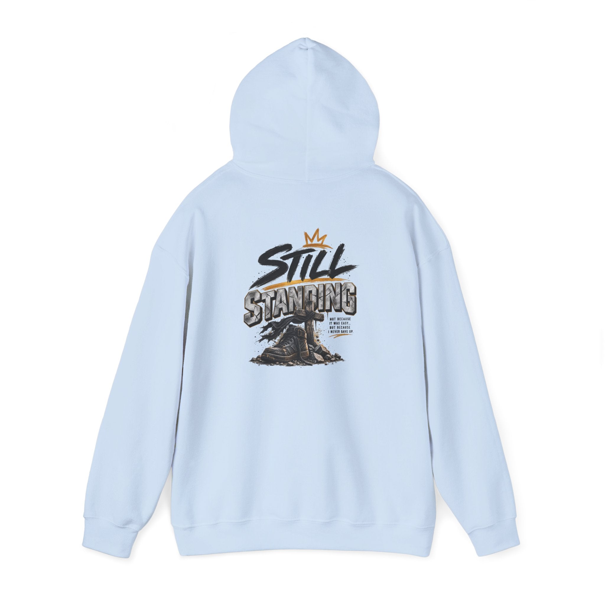 Still Standing Hoodie – Inspirational Mountain Sunrise Graphic Sweatshirt