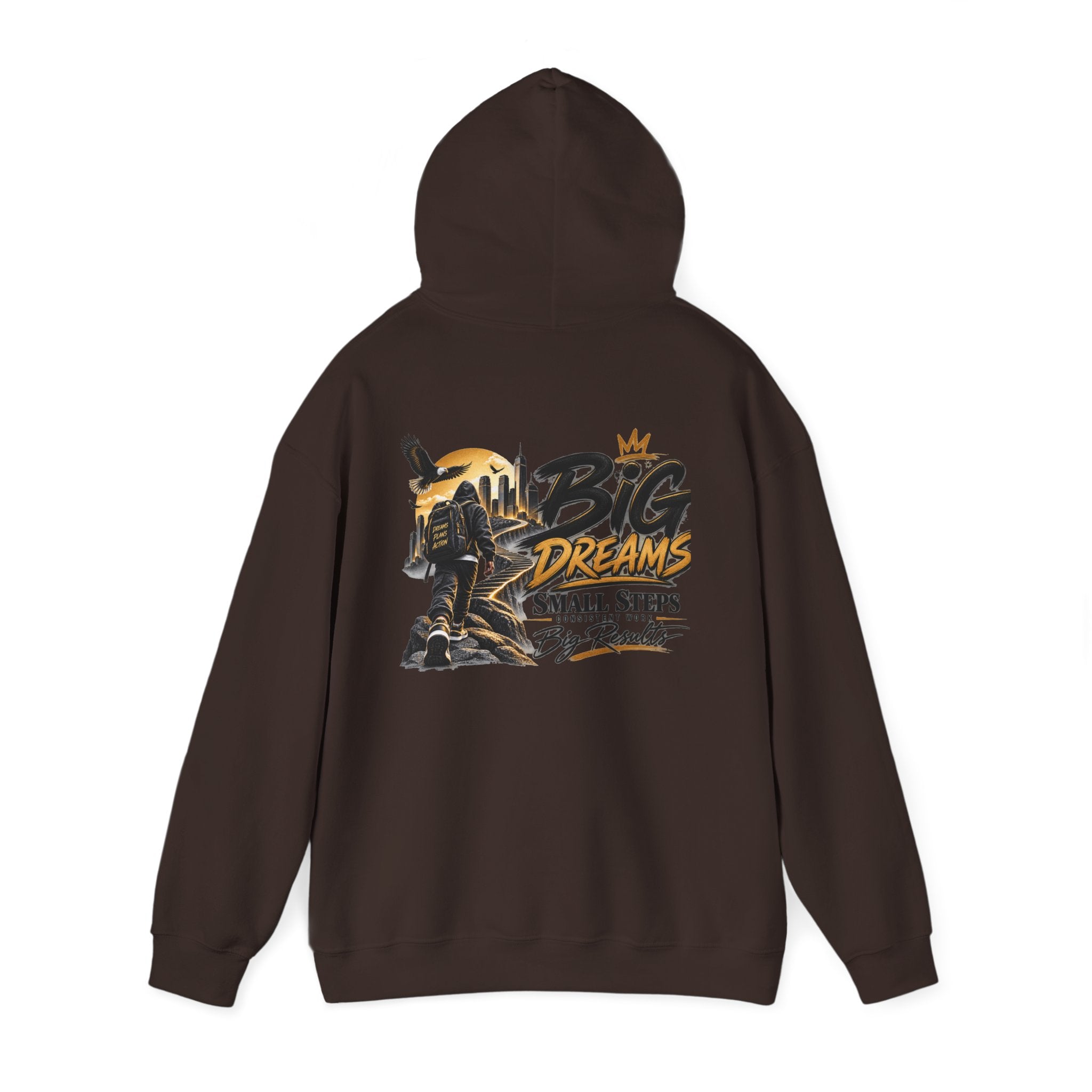 Stay Locked In Hoodie — "Big Dreams, Small Steps" Motivational Graphic Hoodie