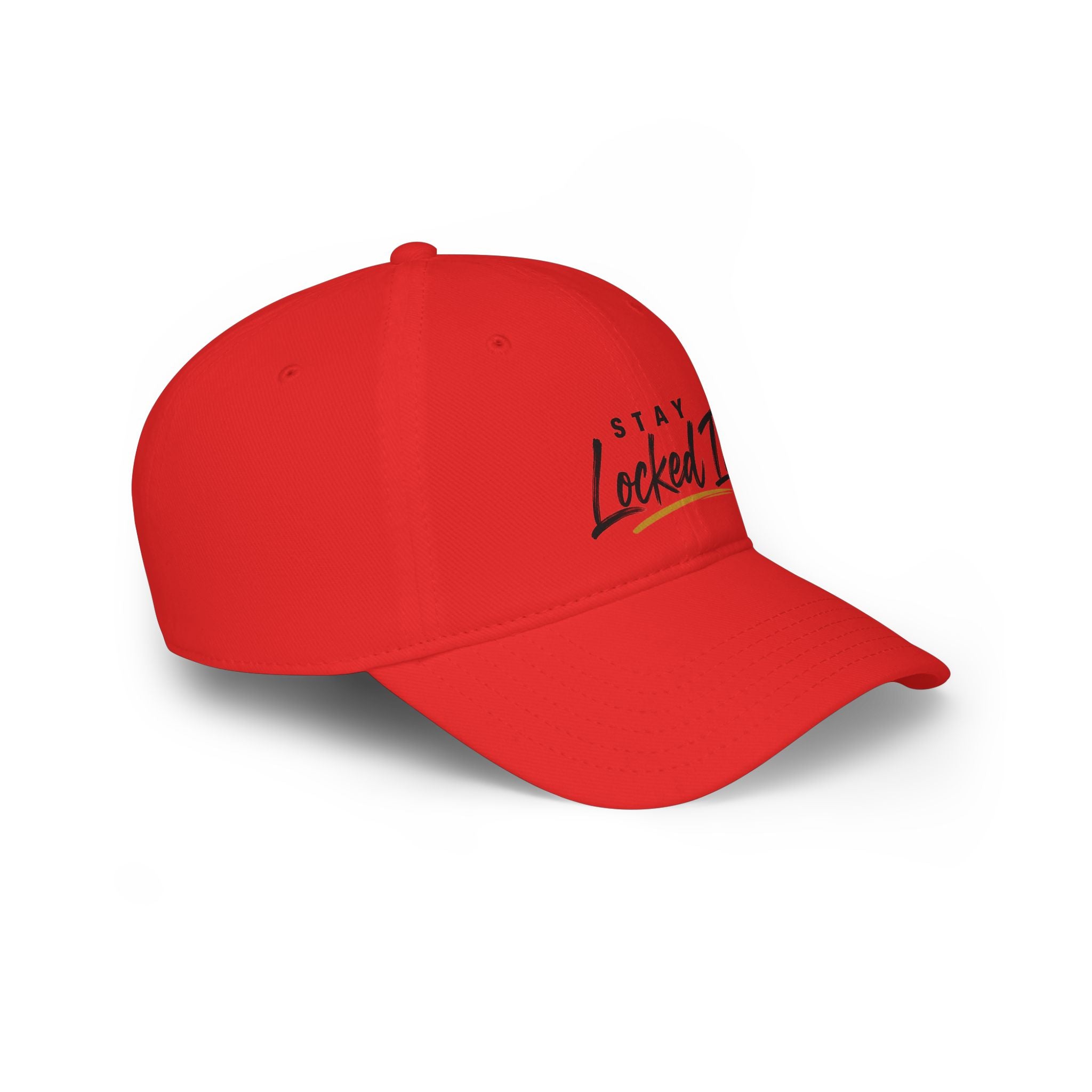 Stay Locked In Baseball Cap — Low Profile Red Dad Hat