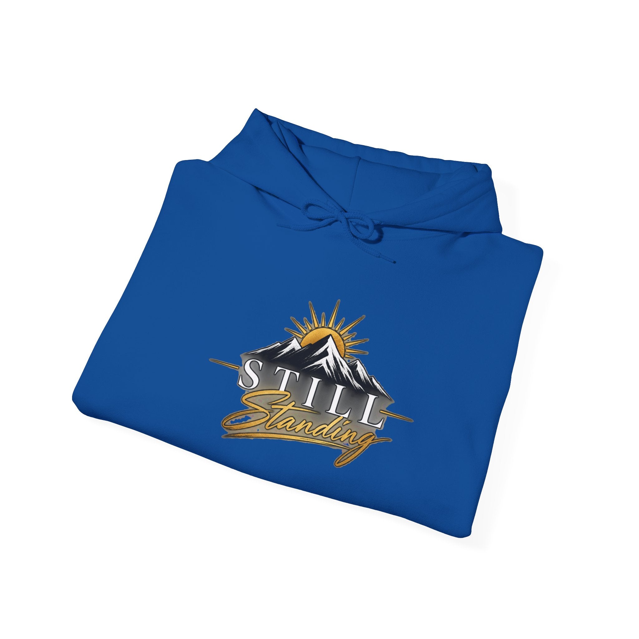 Still Standing Hoodie – Inspirational Mountain Sunrise Graphic Sweatshirt