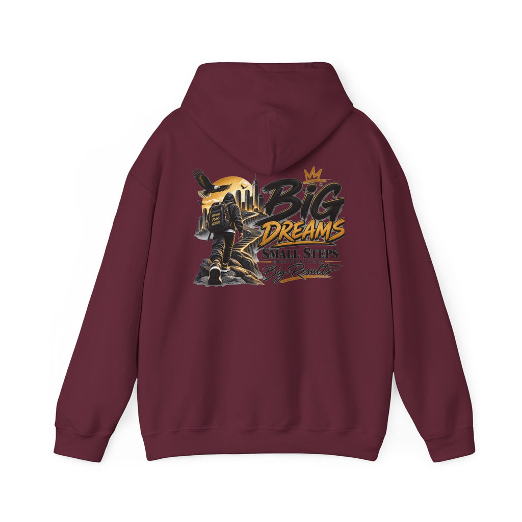 Stay Locked In Hoodie — "Big Dreams, Small Steps" Motivational Graphic Hoodie