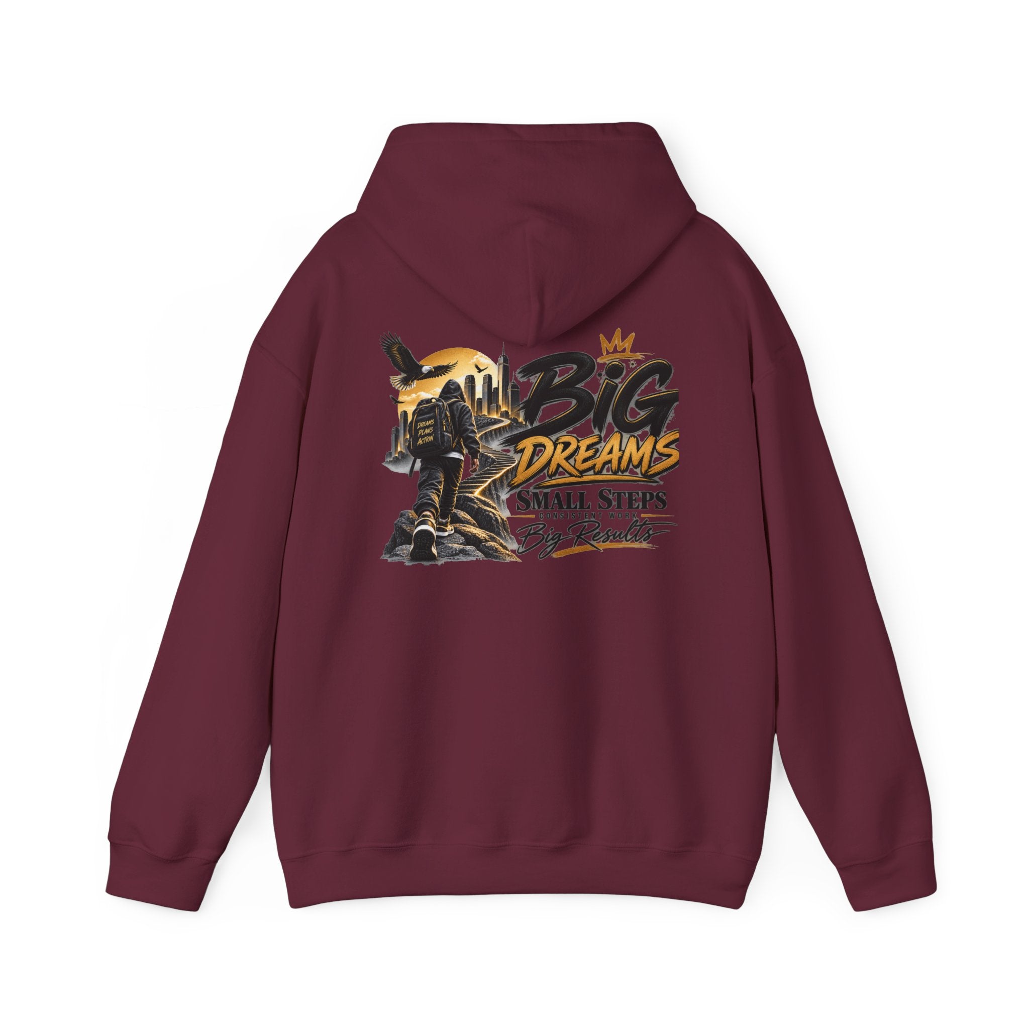 Stay Locked In Hoodie — "Big Dreams, Small Steps" Motivational Graphic Hoodie