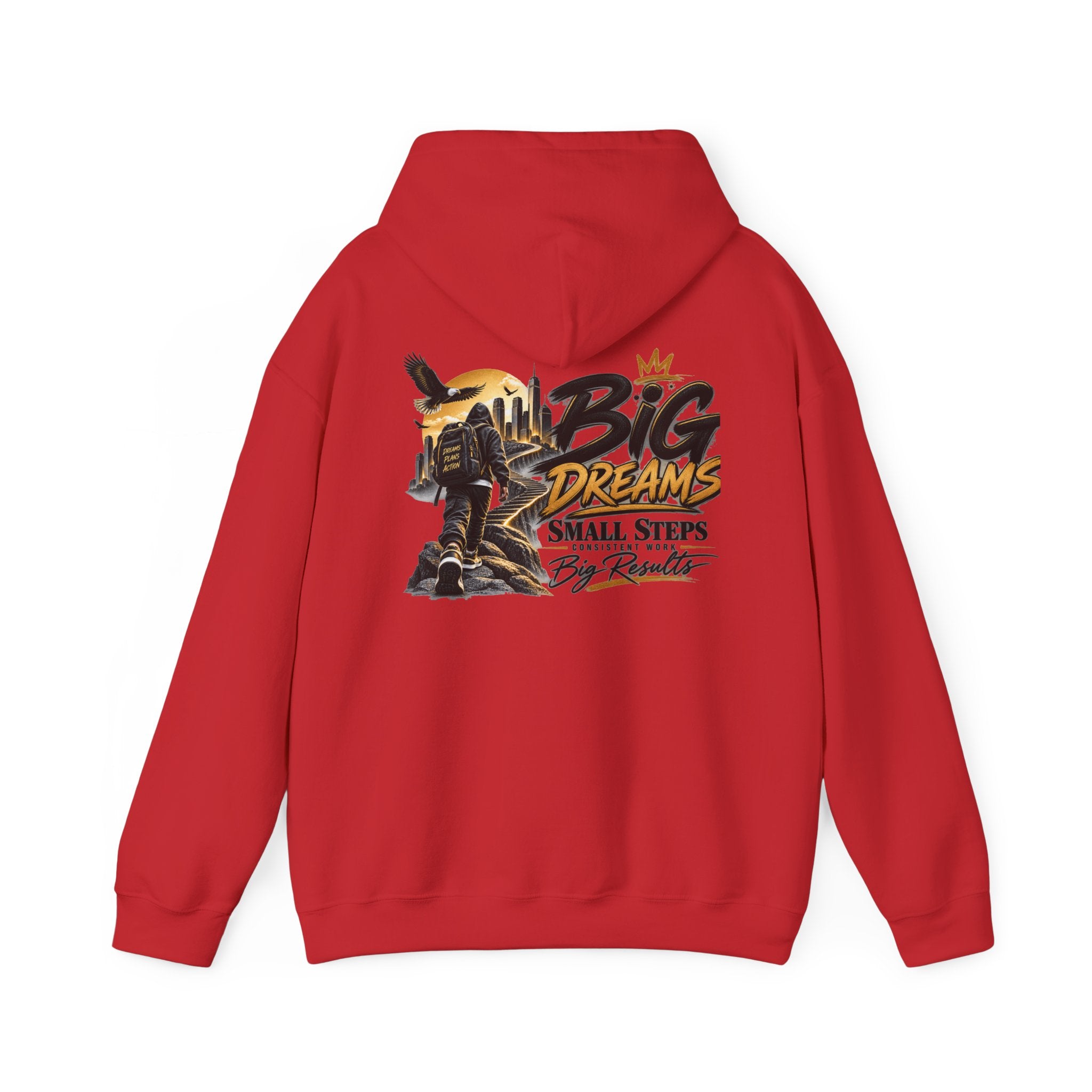 Stay Locked In Hoodie — "Big Dreams, Small Steps" Motivational Graphic Hoodie