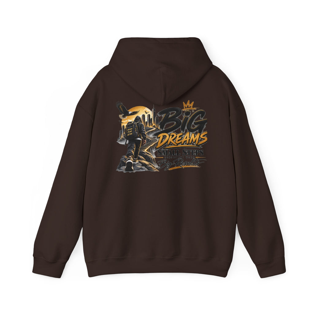 Stay Locked In Hoodie — "Big Dreams, Small Steps" Motivational Graphic Hoodie