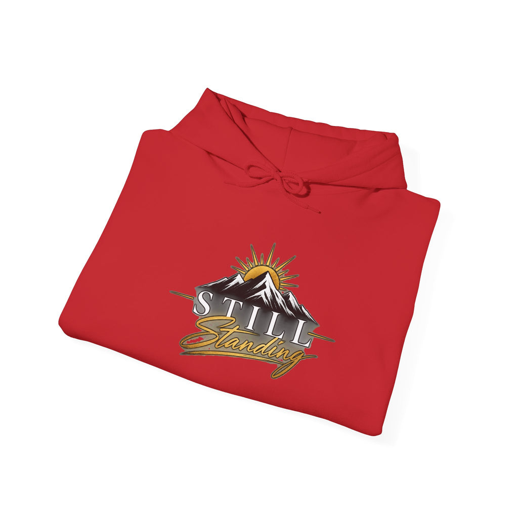 Still Standing Hoodie – Inspirational Mountain Sunrise Graphic Sweatshirt