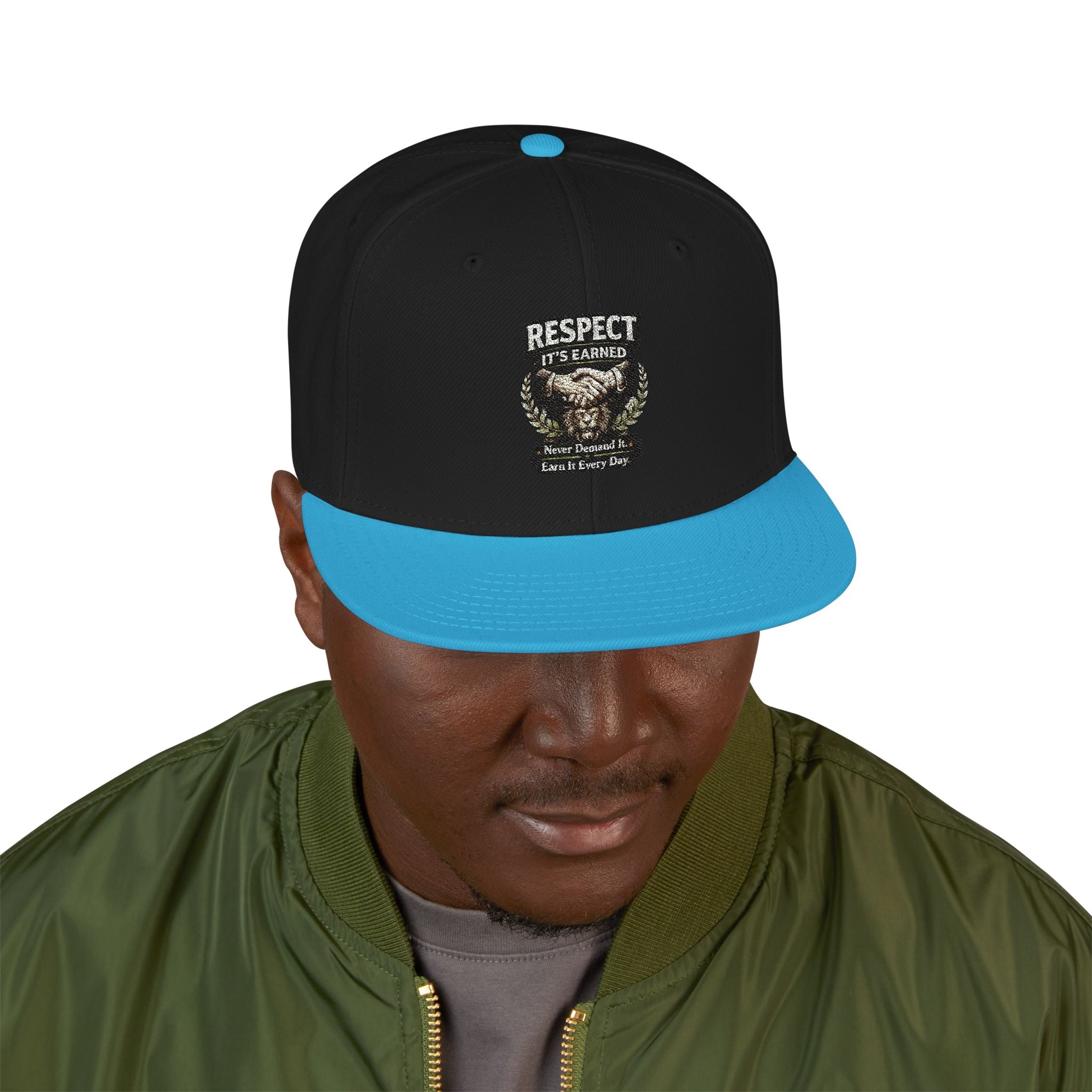 Snapback Hat - Camo Bear Embroidered Patch Cap