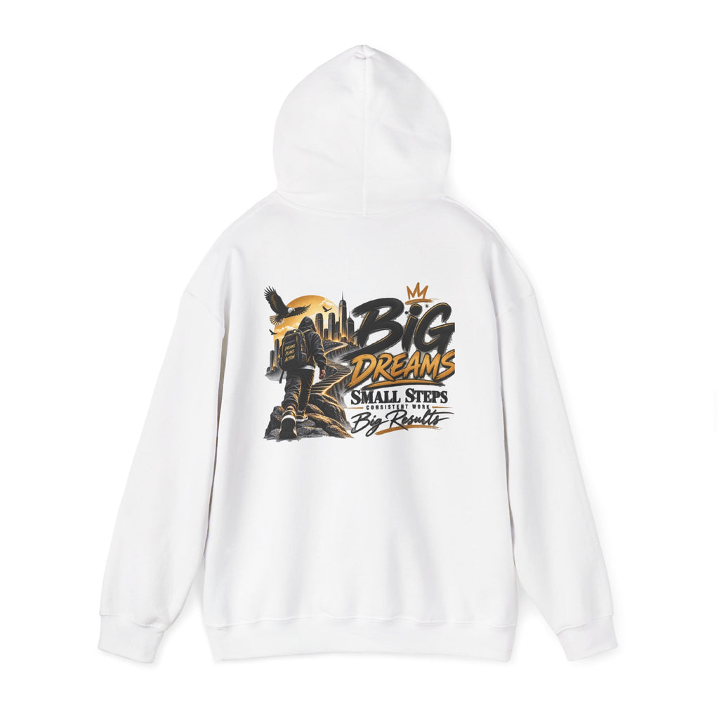 Stay Locked In Hoodie — "Big Dreams, Small Steps" Motivational Graphic Hoodie