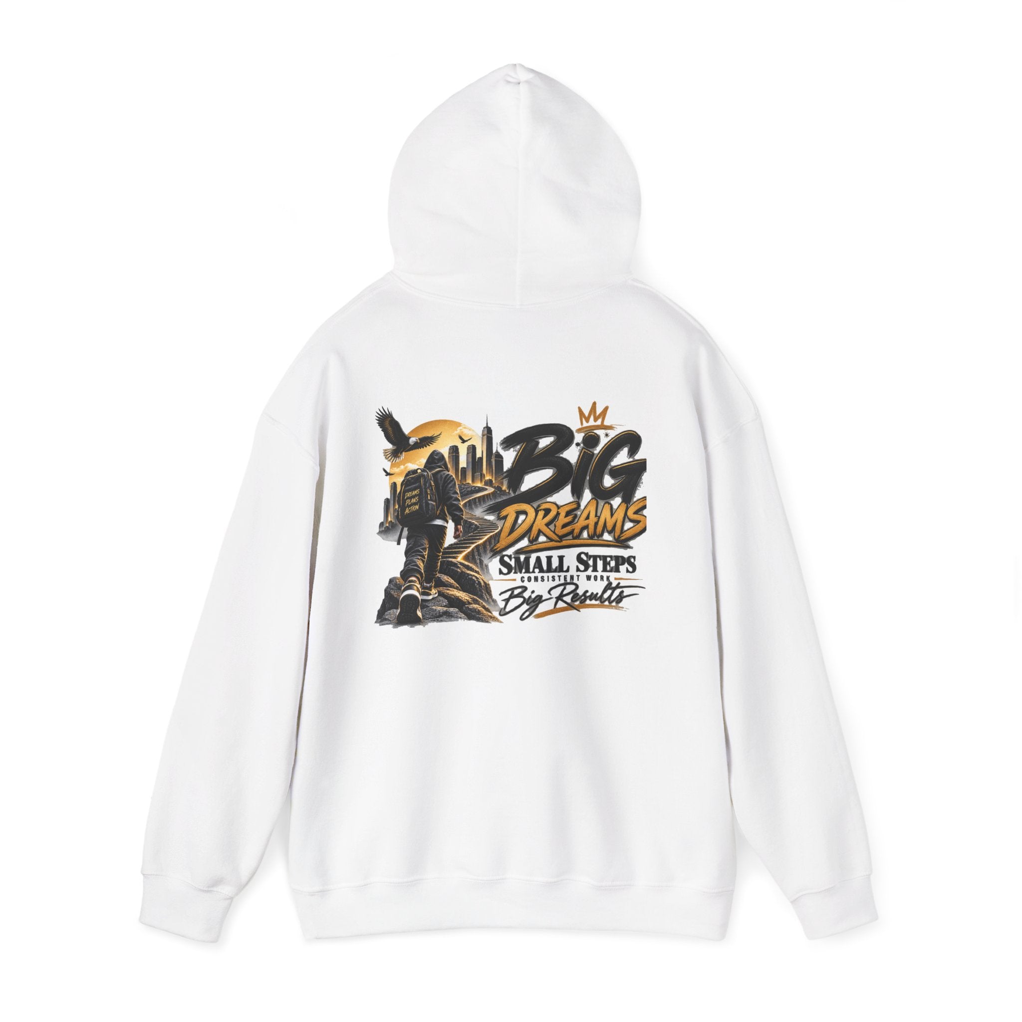 Stay Locked In Hoodie — "Big Dreams, Small Steps" Motivational Graphic Hoodie