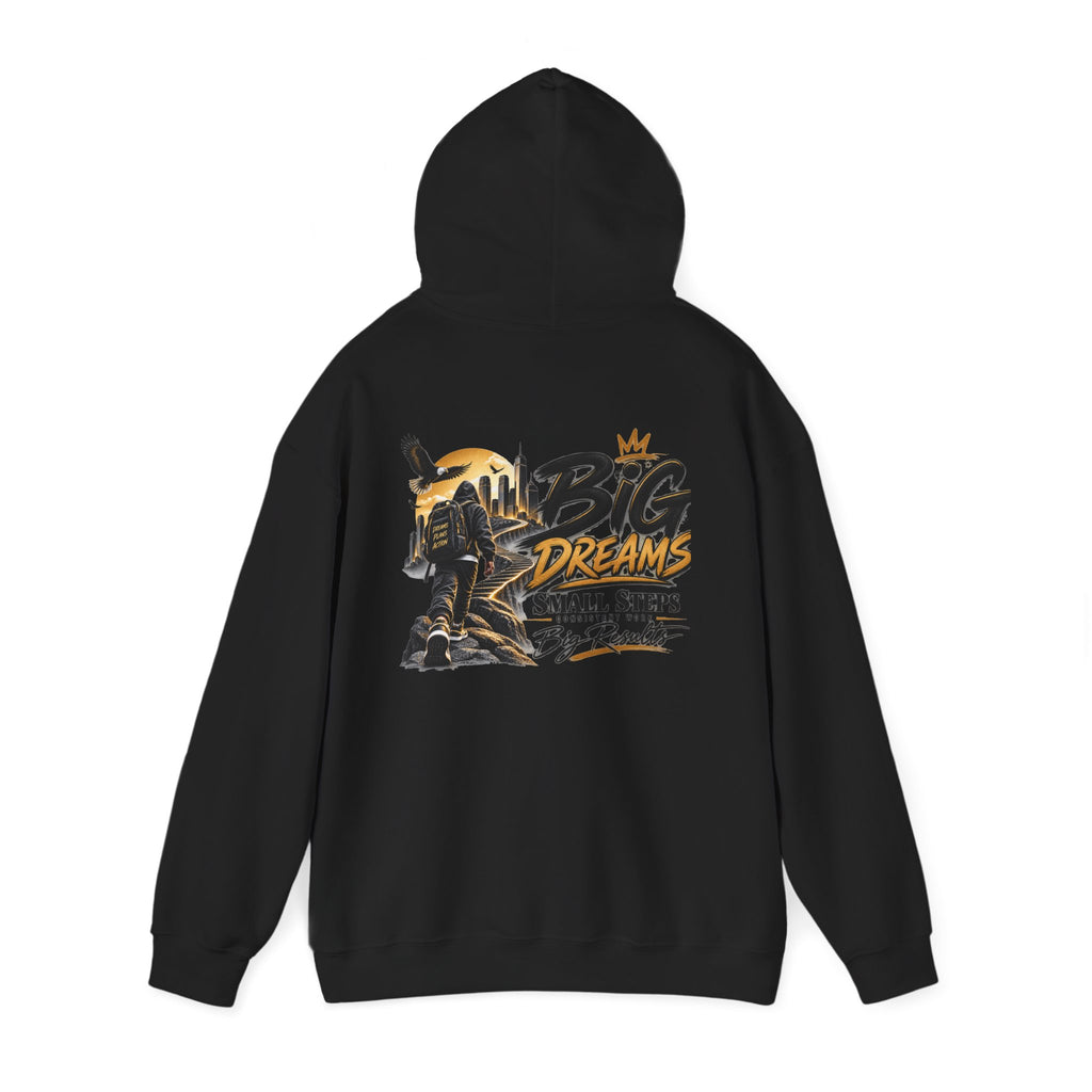Stay Locked In Hoodie — "Big Dreams, Small Steps" Motivational Graphic Hoodie