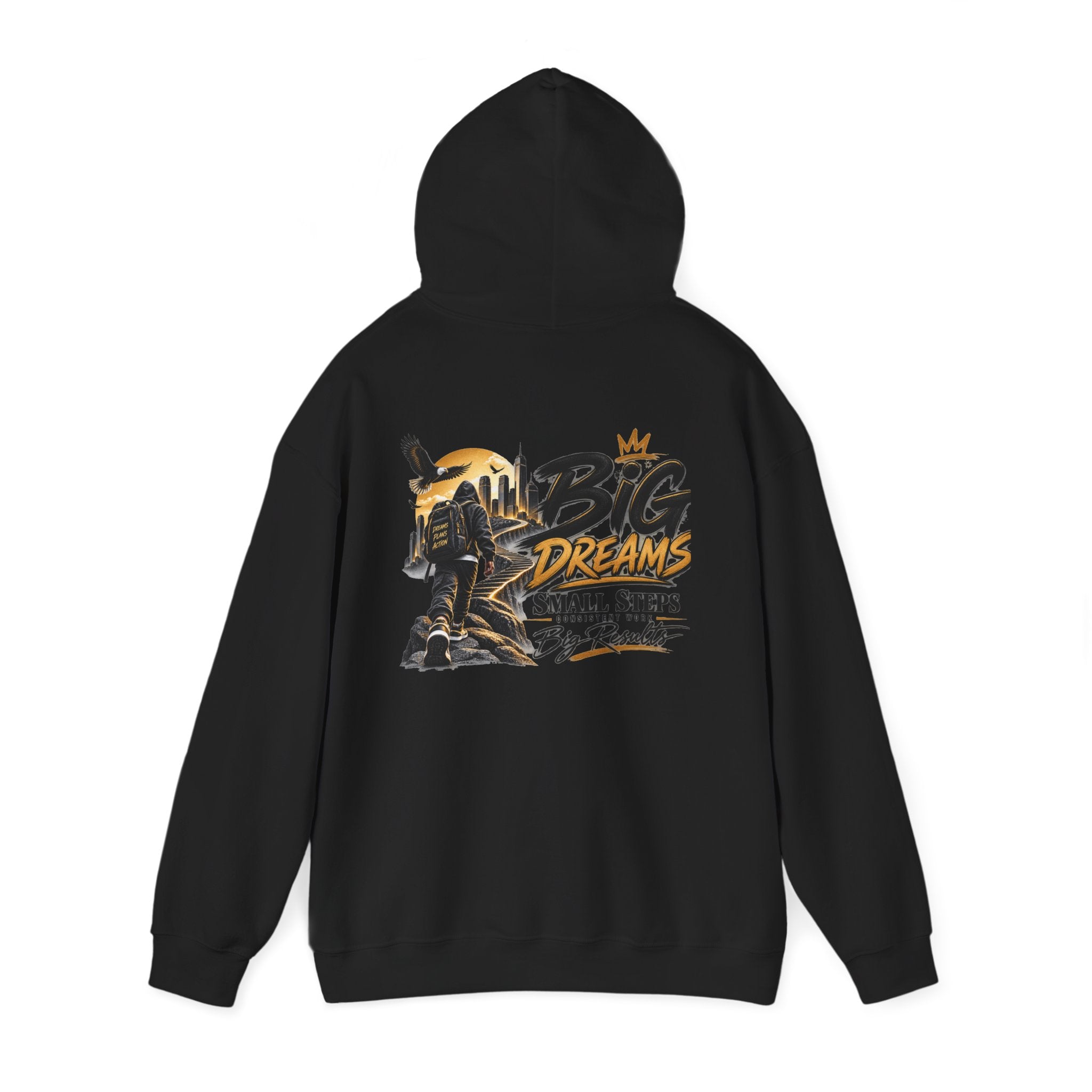 Stay Locked In Hoodie — "Big Dreams, Small Steps" Motivational Graphic Hoodie