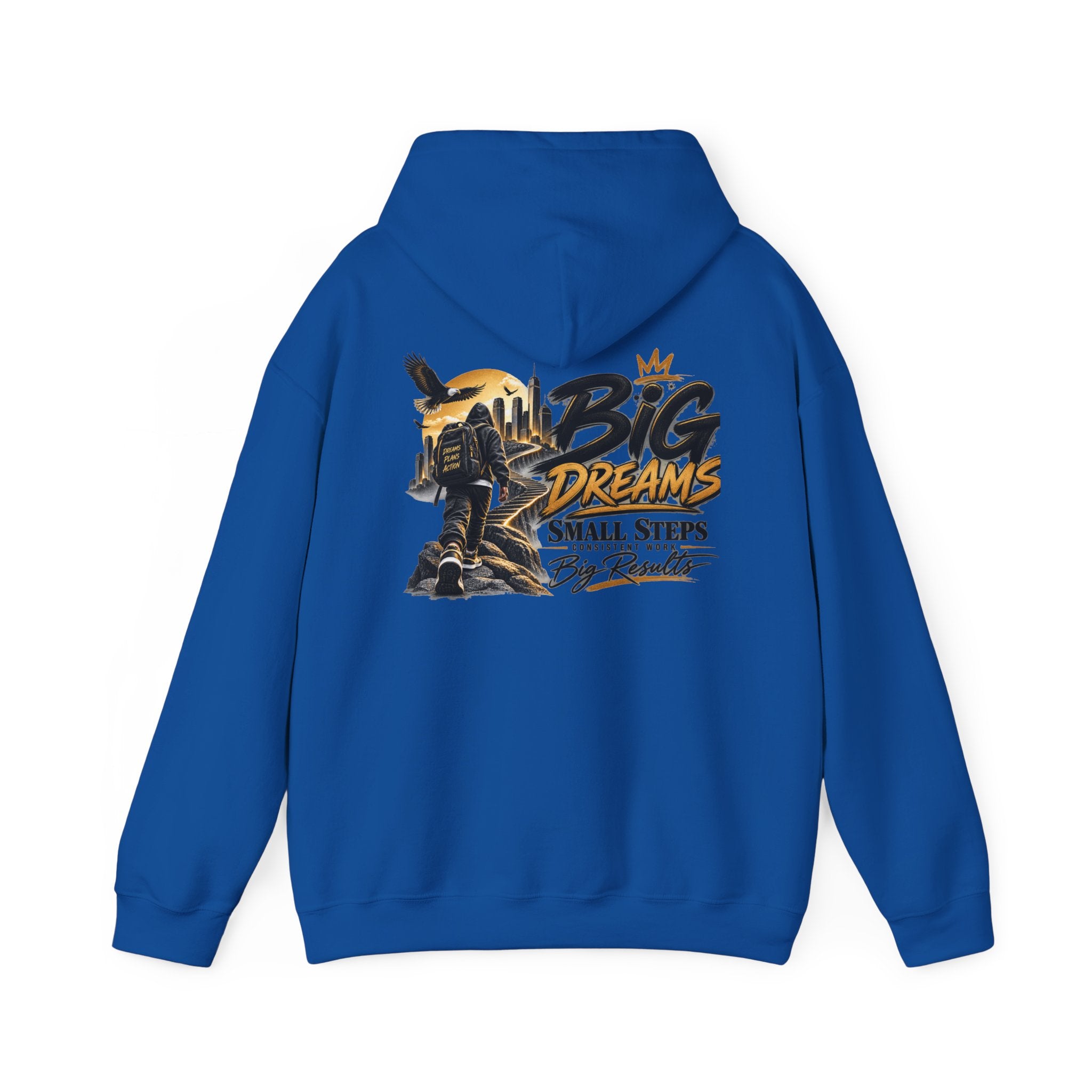 Stay Locked In Hoodie — "Big Dreams, Small Steps" Motivational Graphic Hoodie