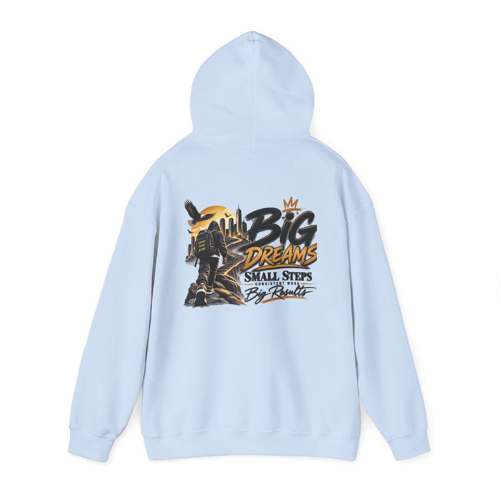 Stay Locked In Hoodie — "Big Dreams, Small Steps" Motivational Graphic Hoodie