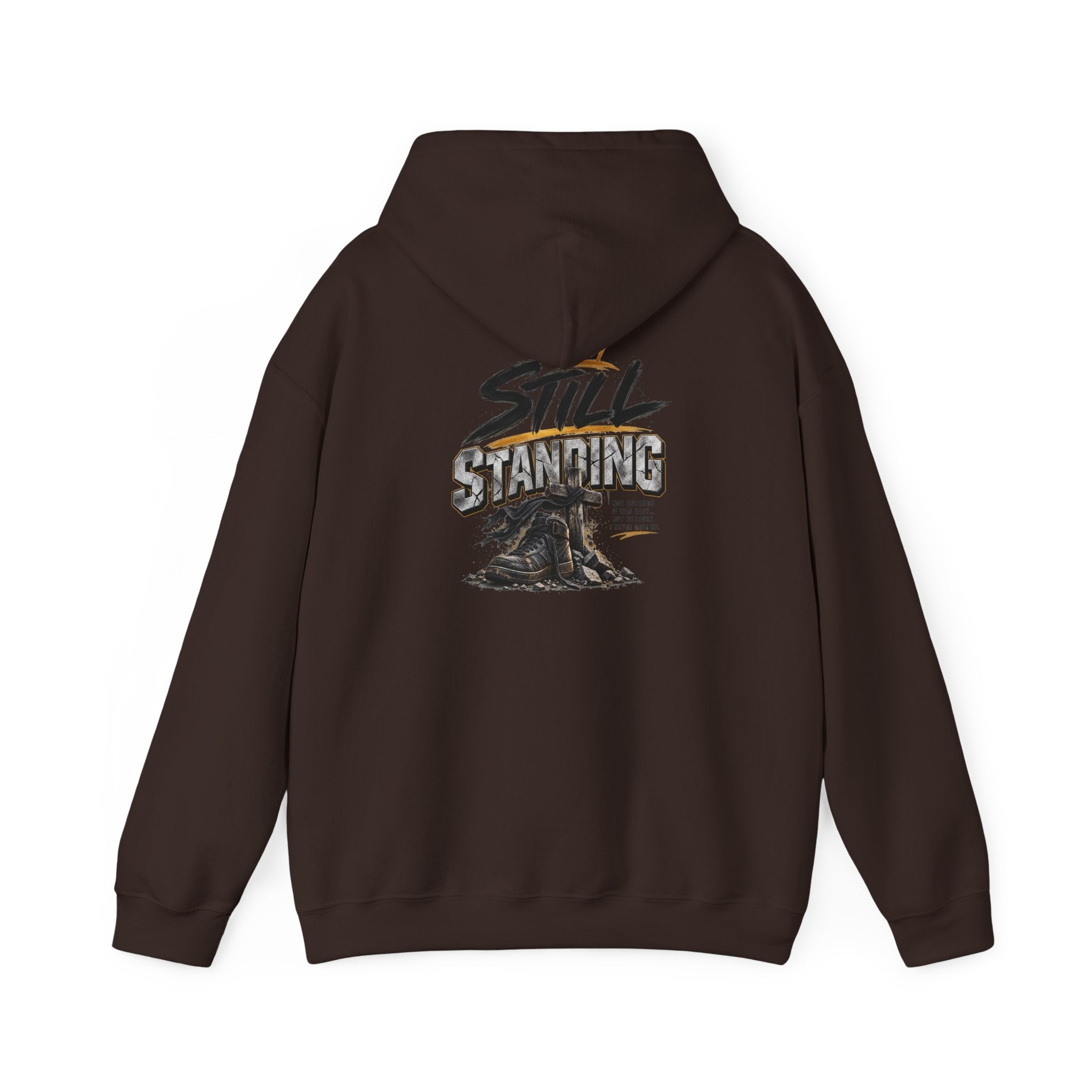 Still Standing Hoodie – Inspirational Mountain Sunrise Graphic Sweatshirt