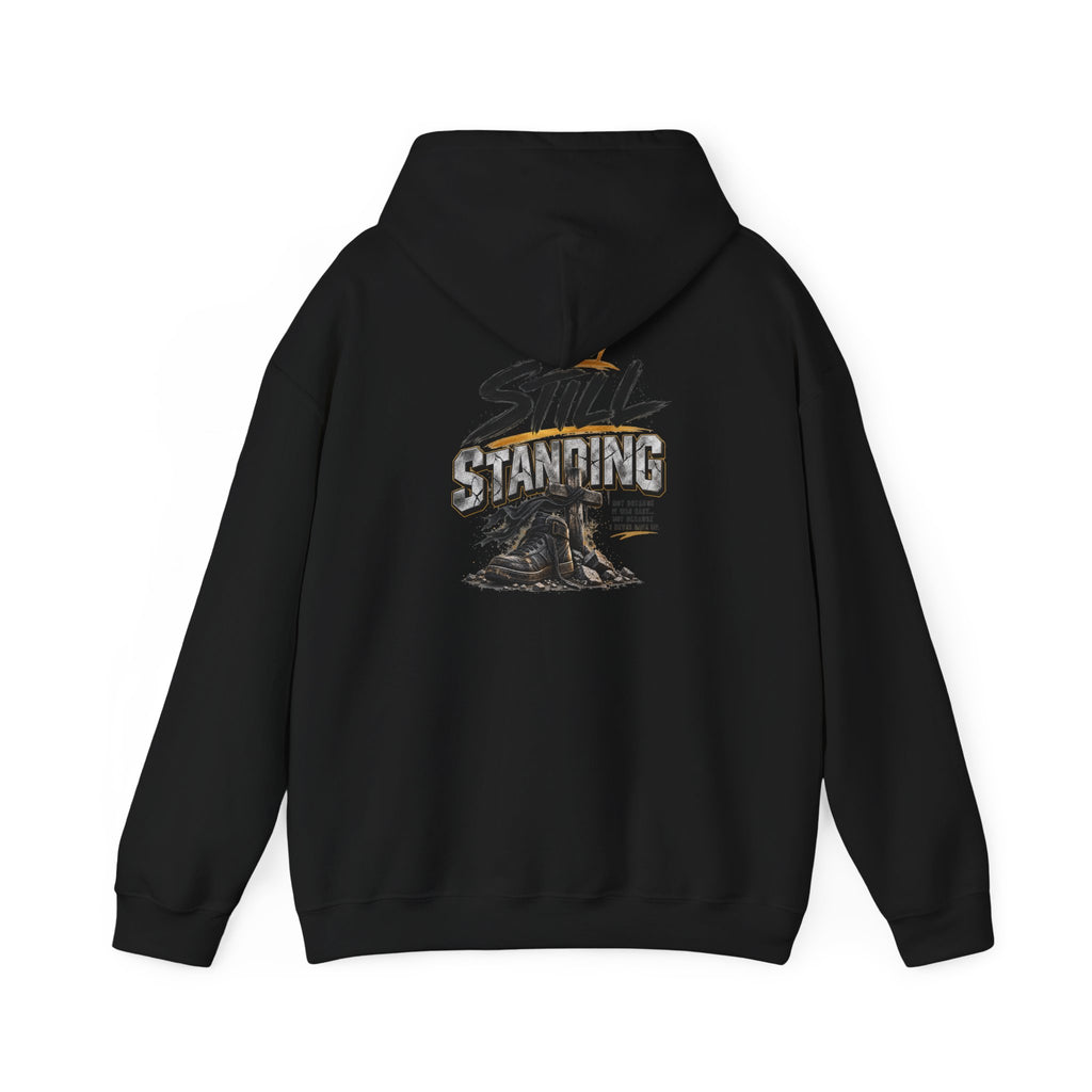 Still Standing Hoodie – Inspirational Mountain Sunrise Graphic Sweatshirt