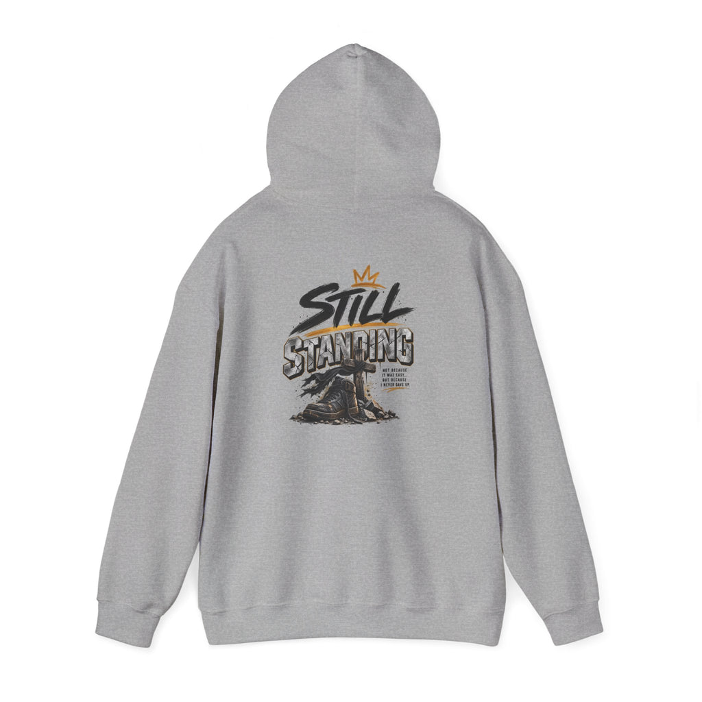 Still Standing Hoodie – Inspirational Mountain Sunrise Graphic Sweatshirt