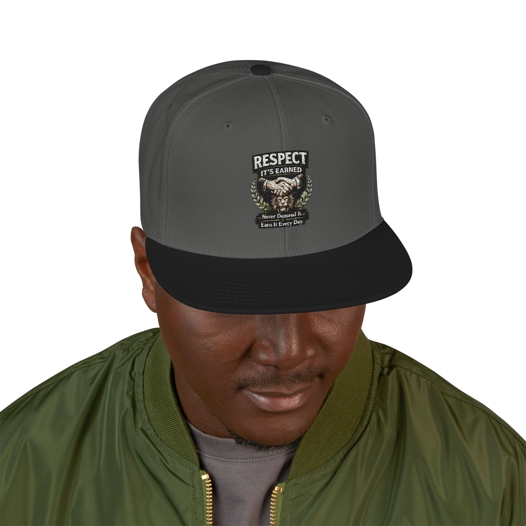 Snapback Hat - Camo Bear Embroidered Patch Cap