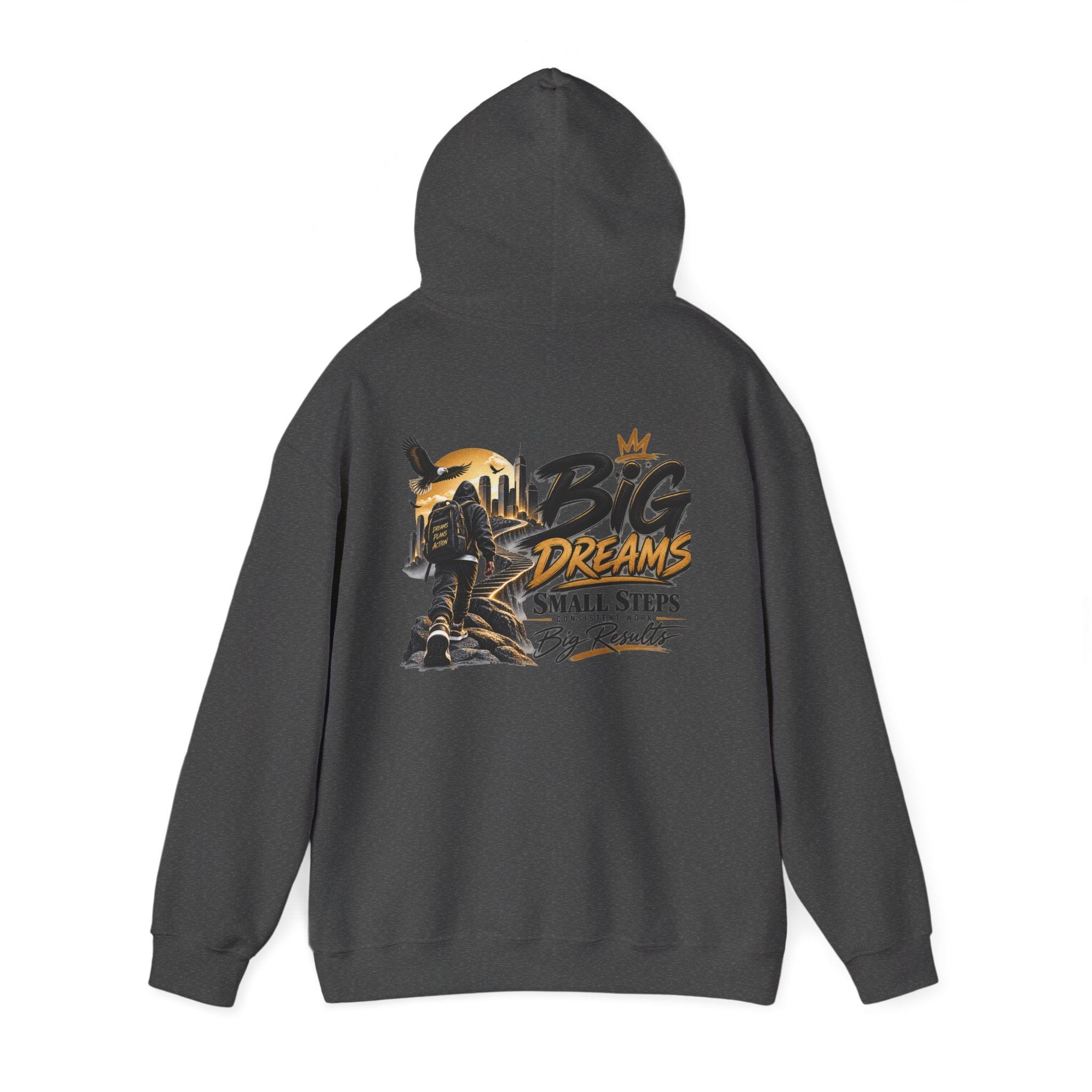 Stay Locked In Hoodie — "Big Dreams, Small Steps" Motivational Graphic Hoodie