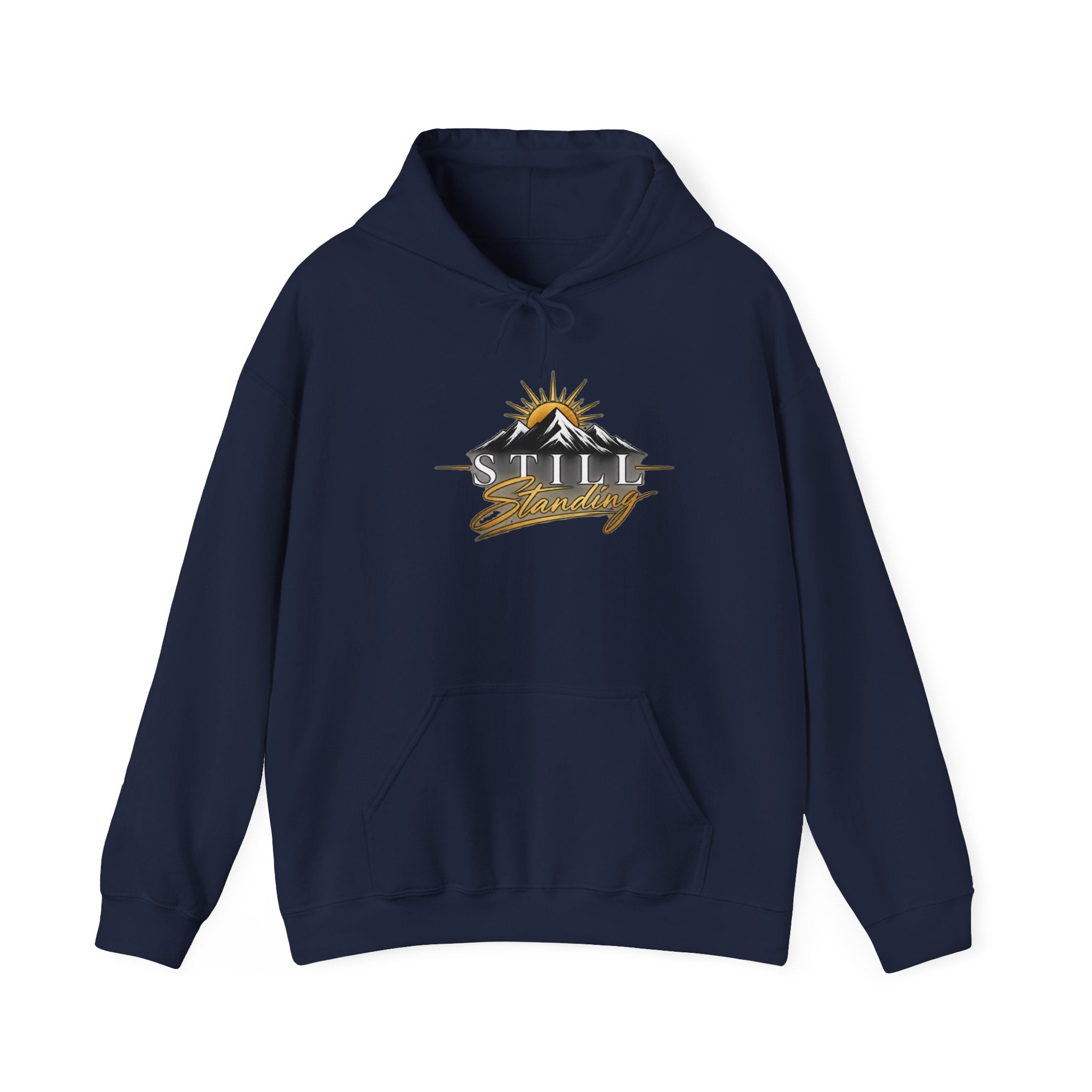 Still Standing Hoodie – Inspirational Mountain Sunrise Graphic Sweatshirt