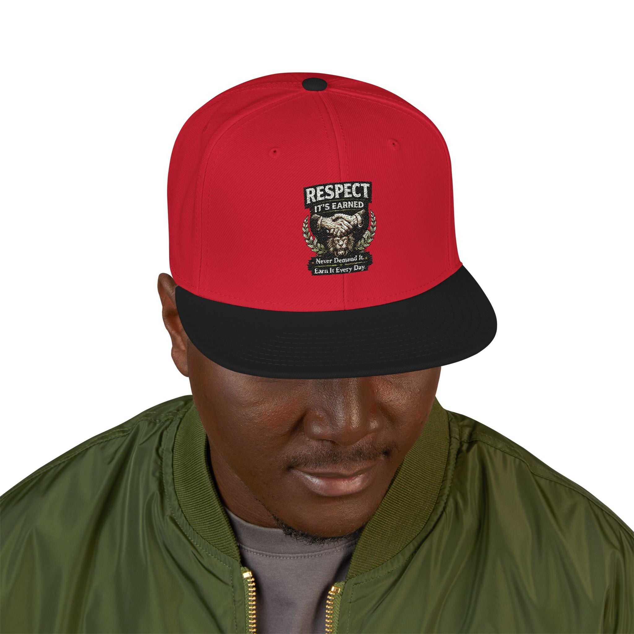 Snapback Hat - Camo Bear Embroidered Patch Cap