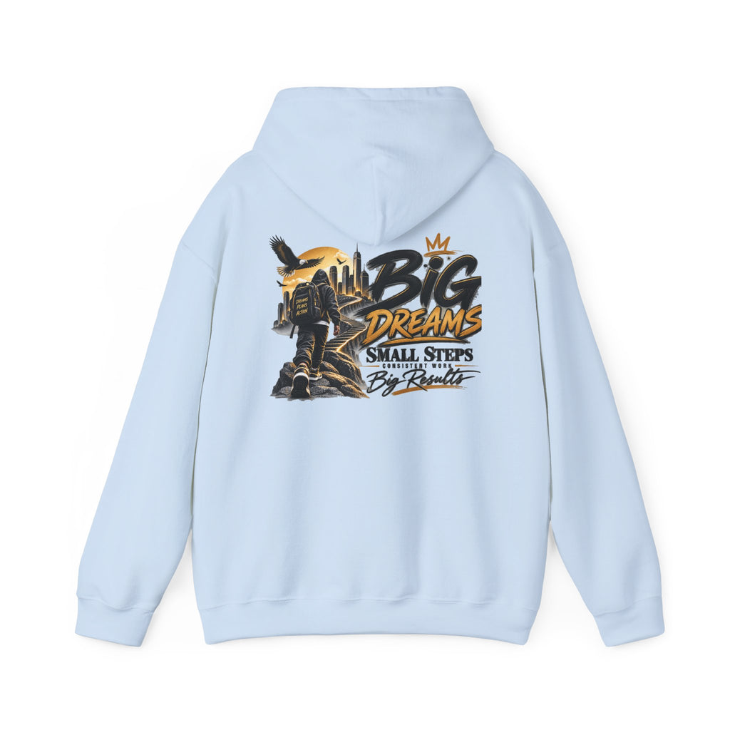 Stay Locked In Hoodie — "Big Dreams, Small Steps" Motivational Graphic Hoodie