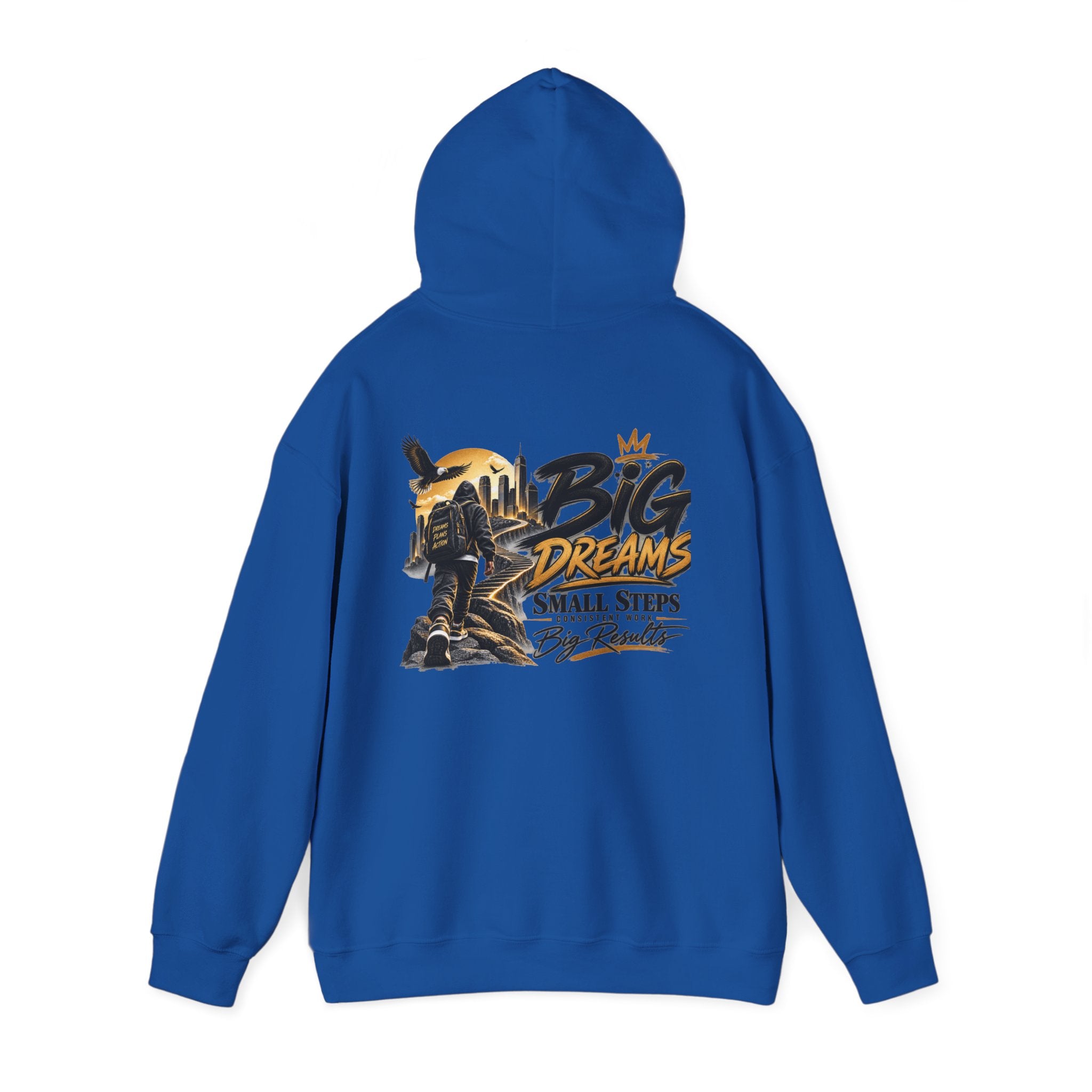 Stay Locked In Hoodie — "Big Dreams, Small Steps" Motivational Graphic Hoodie