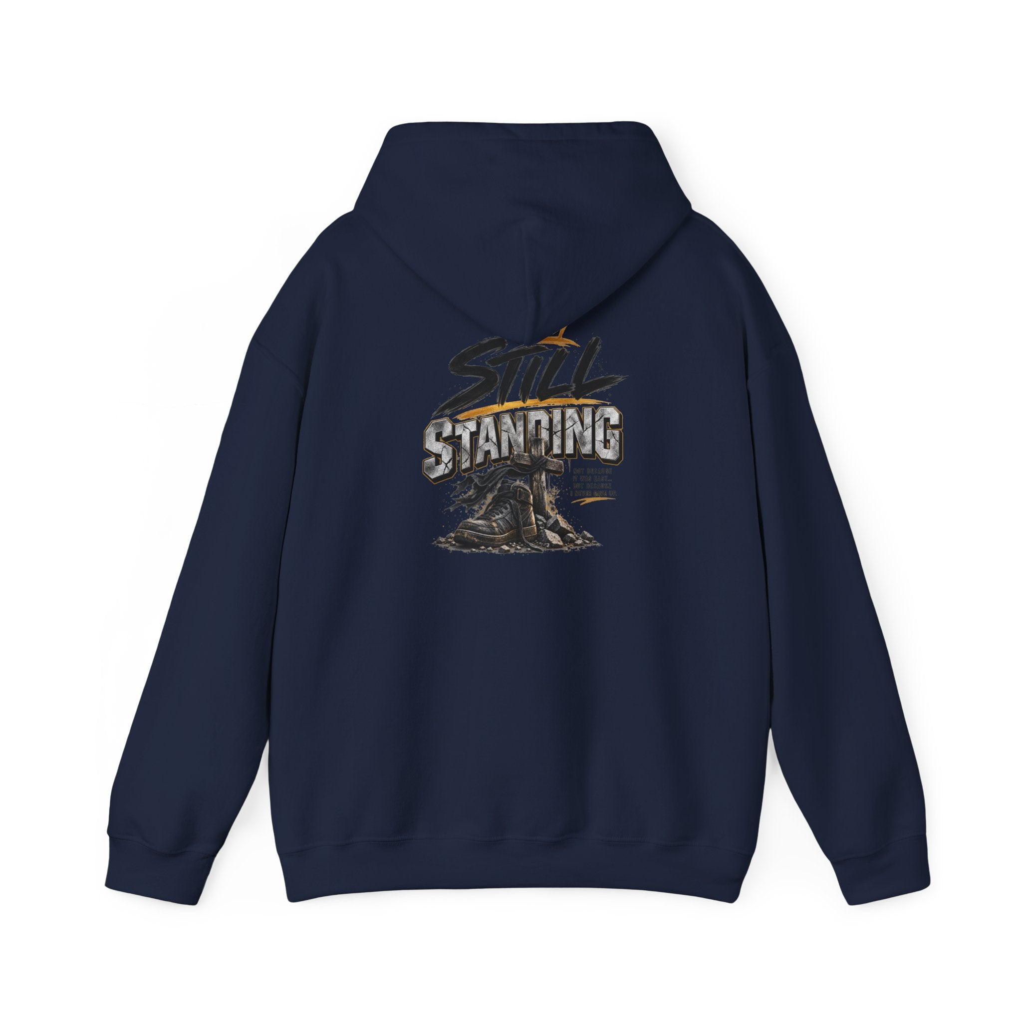 Still Standing Hoodie – Inspirational Mountain Sunrise Graphic Sweatshirt