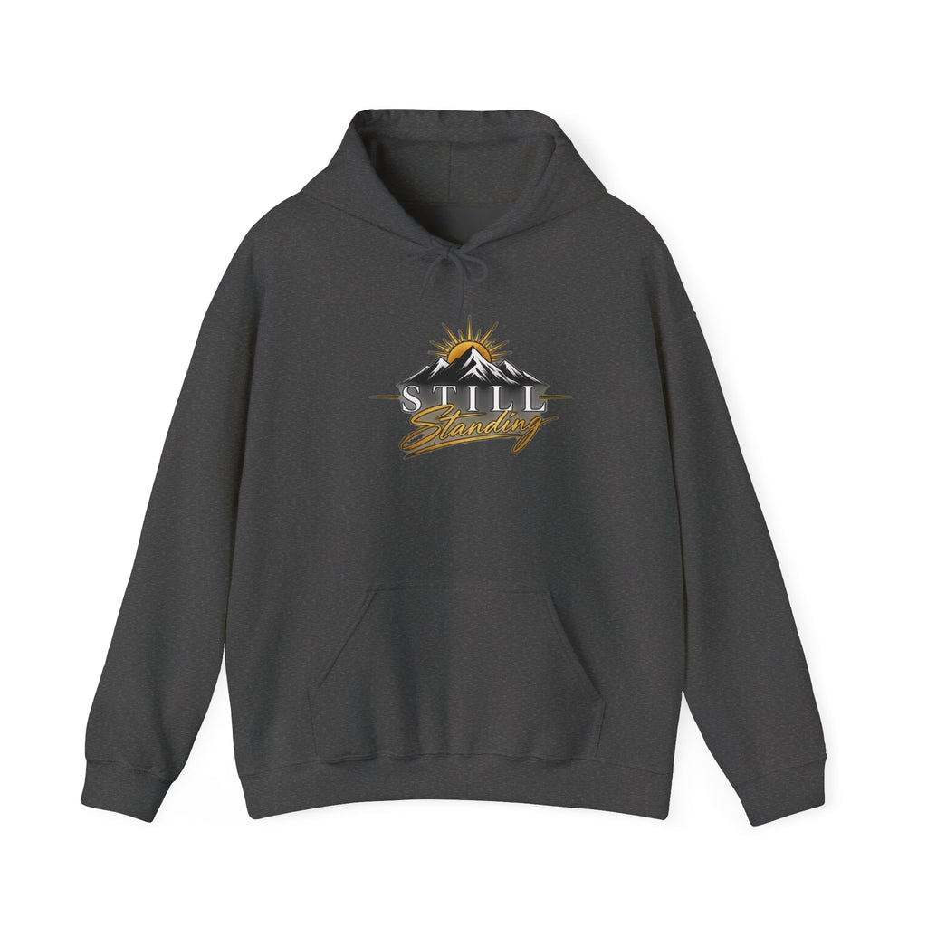 Still Standing Hoodie – Inspirational Mountain Sunrise Graphic Sweatshirt