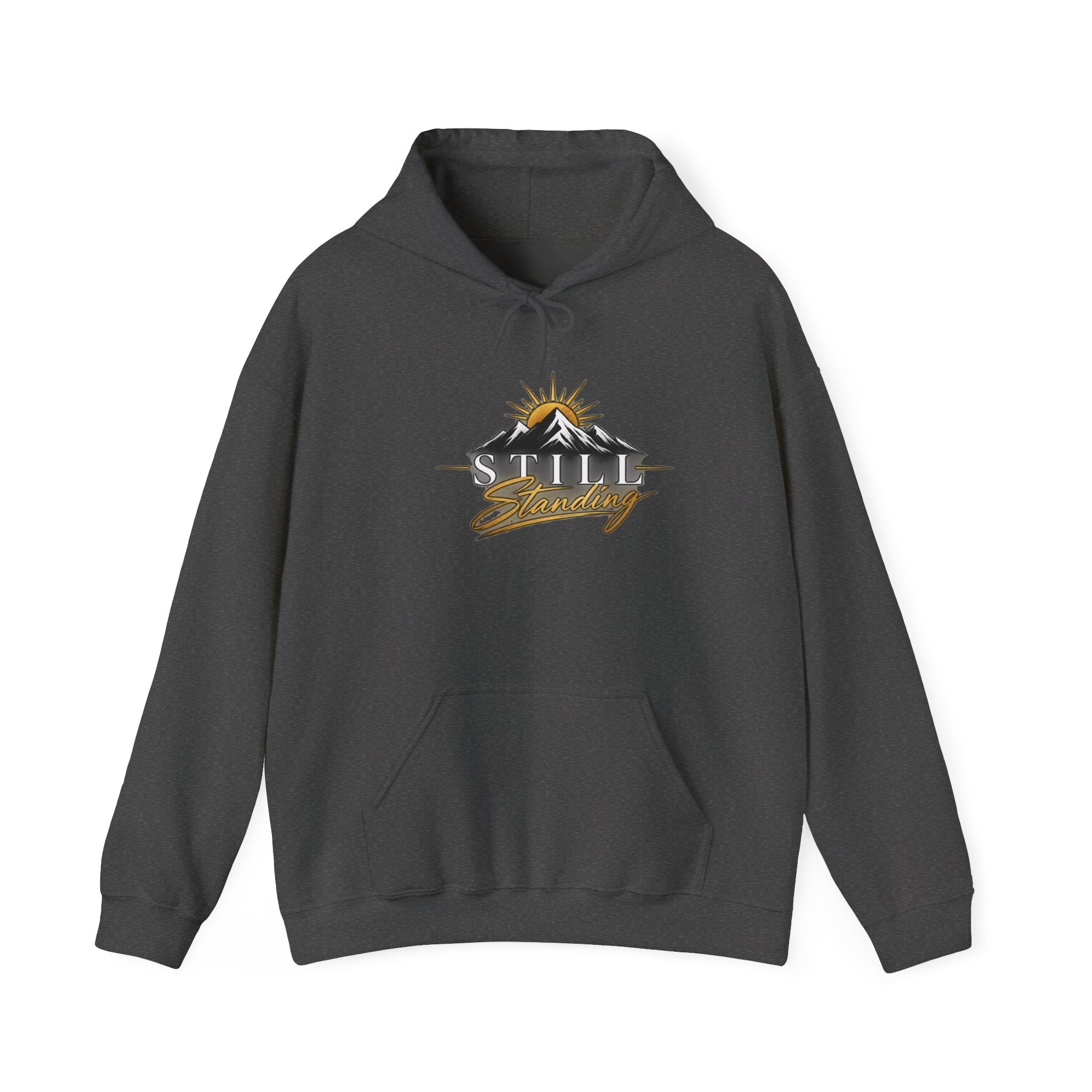 Still Standing Hoodie – Inspirational Mountain Sunrise Graphic Sweatshirt