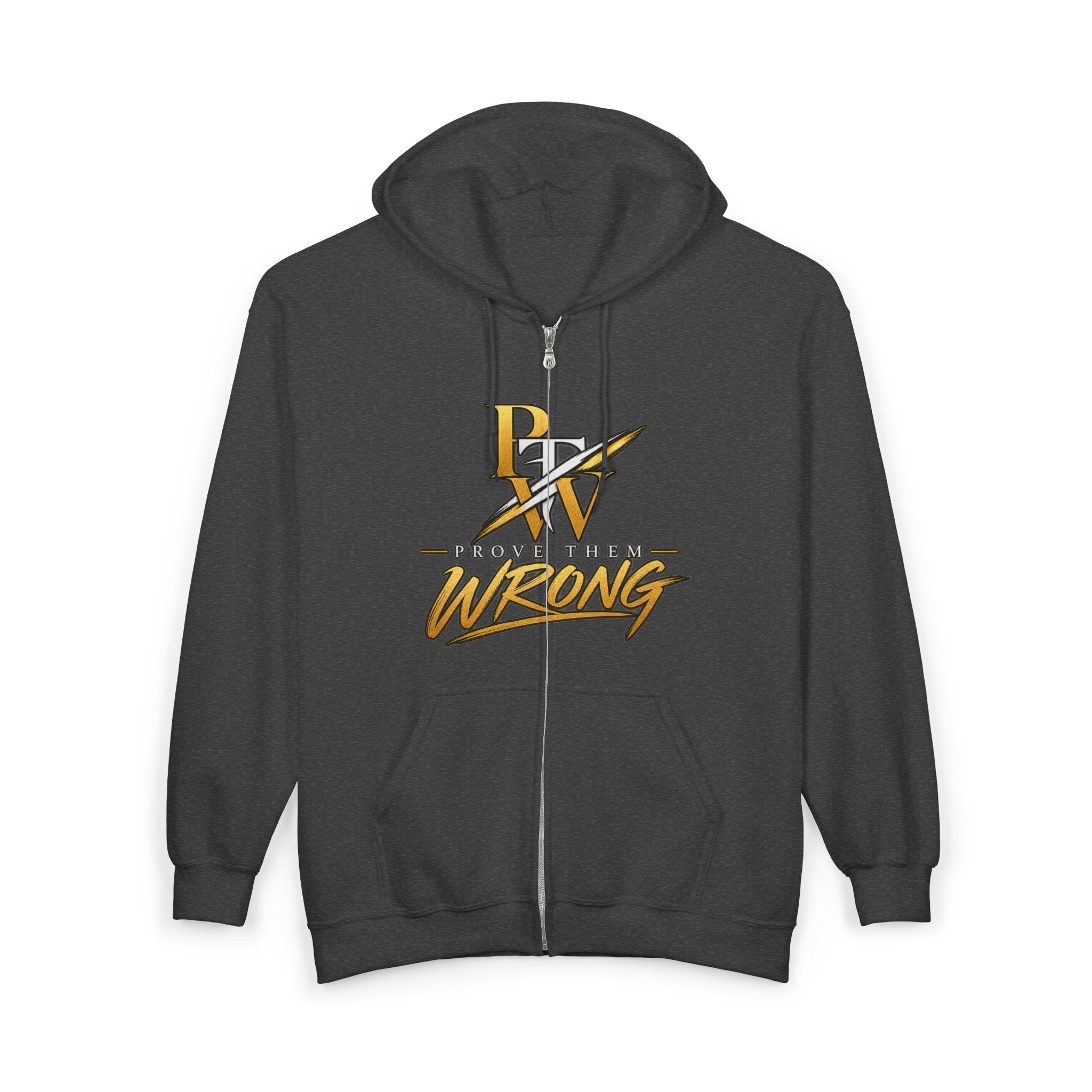 Elevate Don't Compete Full-Zip Hoodie — "Prove Them Wrong" Motivational Zip-Up