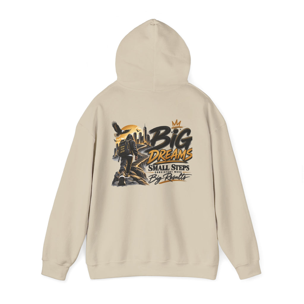 Stay Locked In Hoodie — "Big Dreams, Small Steps" Motivational Graphic Hoodie