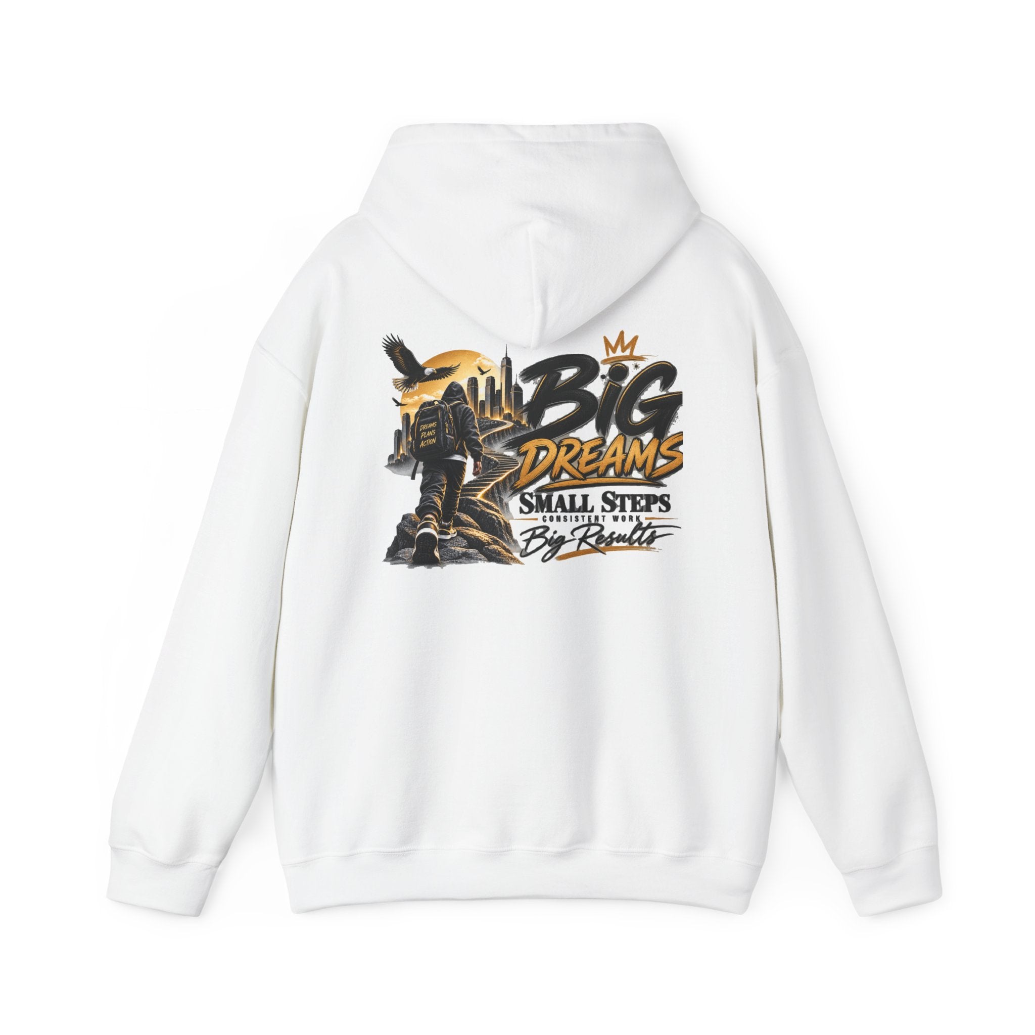 Stay Locked In Hoodie — "Big Dreams, Small Steps" Motivational Graphic Hoodie