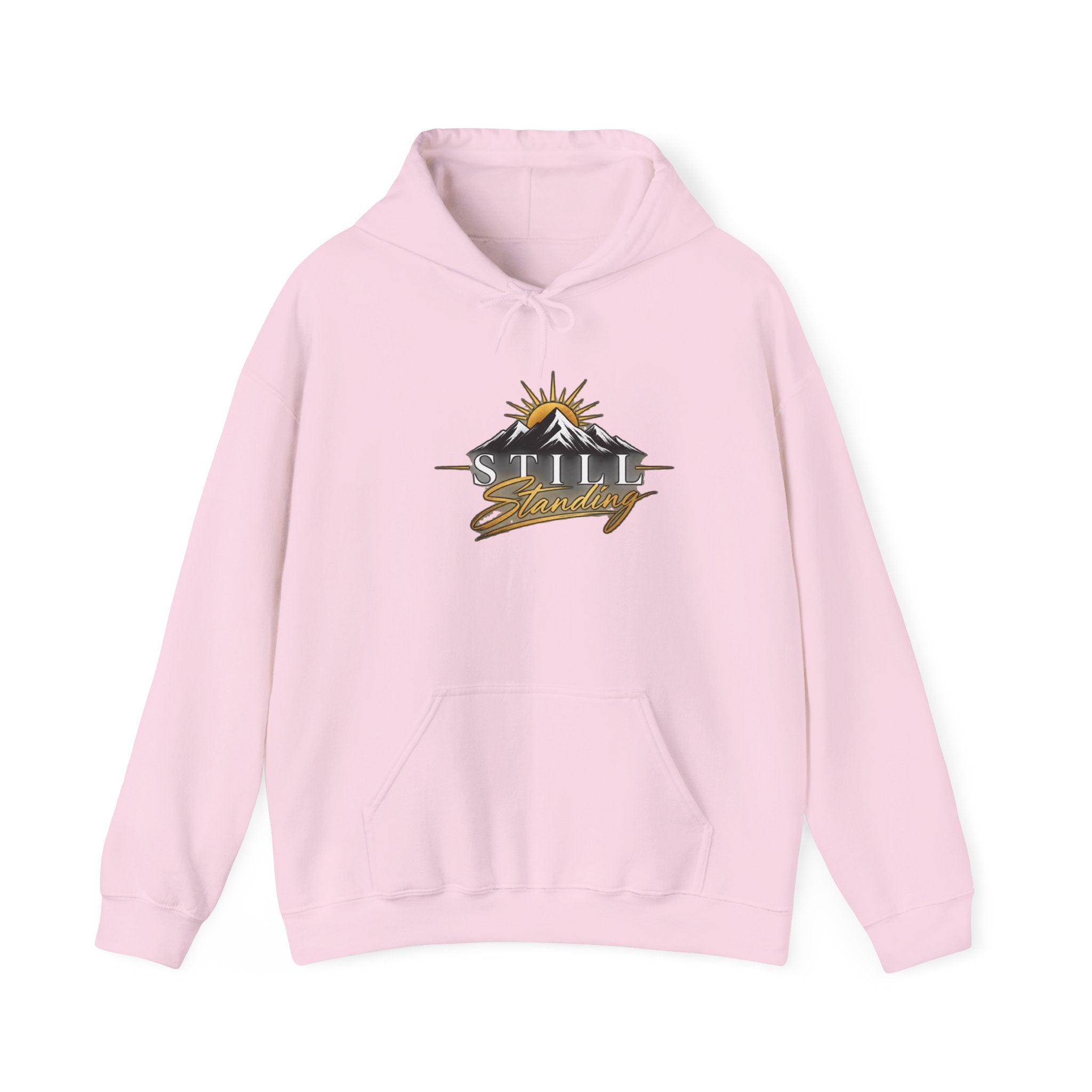 Still Standing Hoodie – Inspirational Mountain Sunrise Graphic Sweatshirt