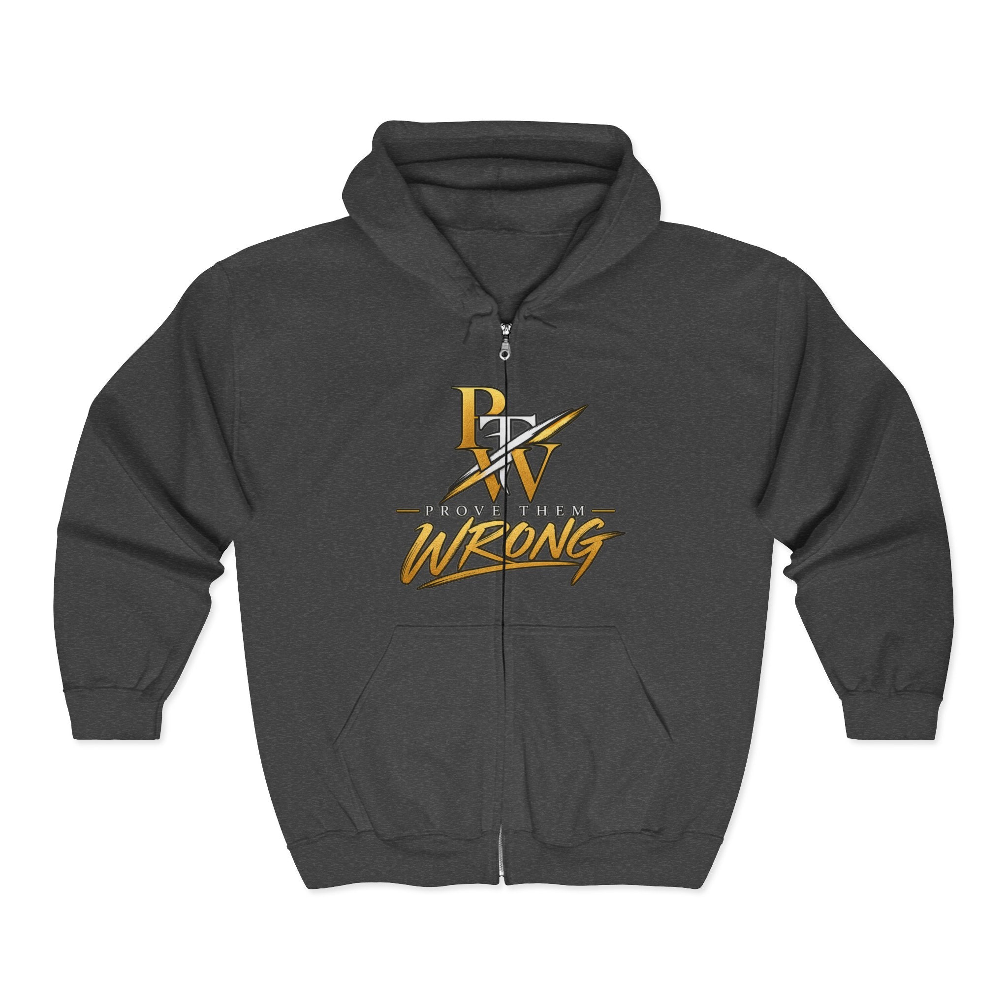 Elevate Don't Compete Full-Zip Hoodie — "Prove Them Wrong" Motivational Zip-Up