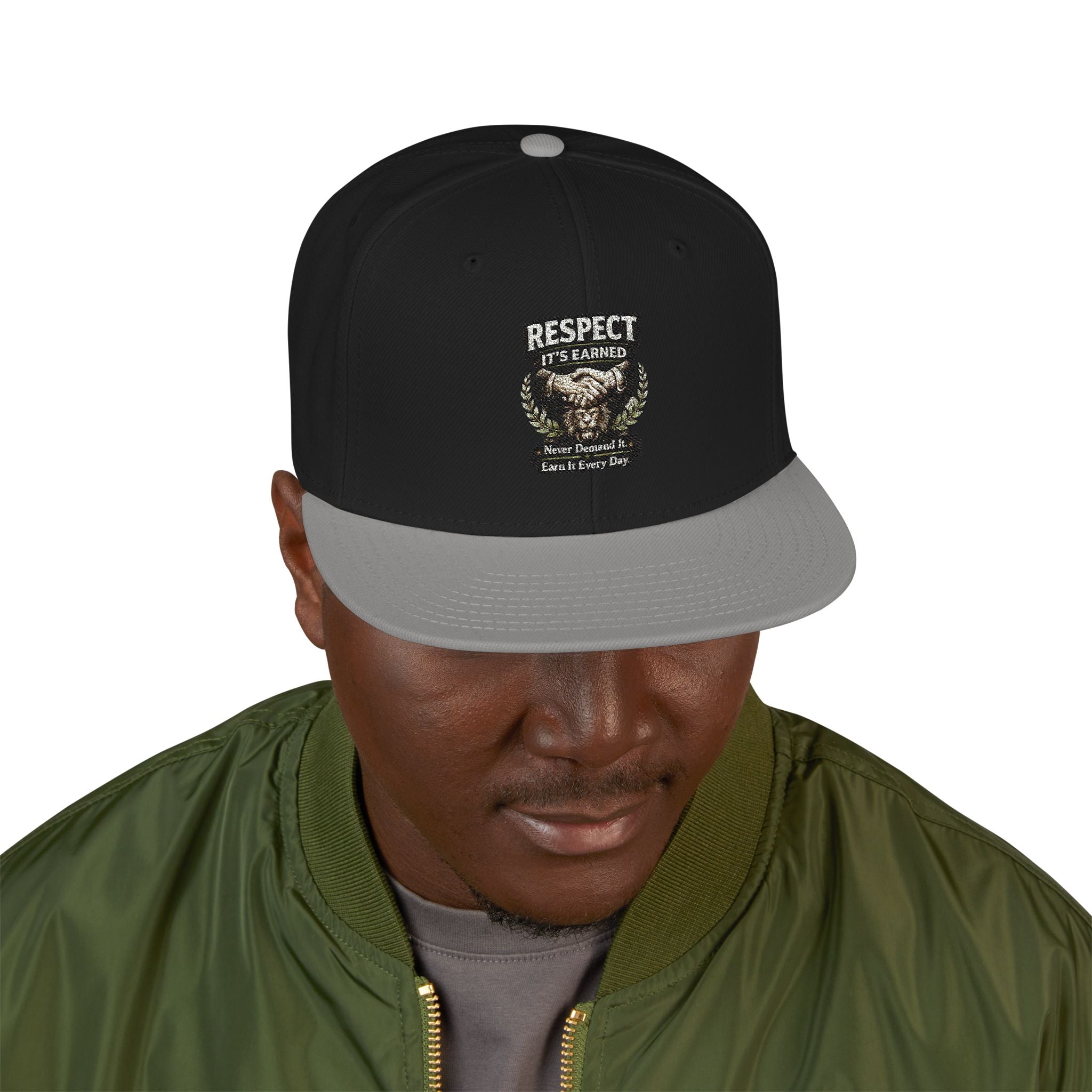 Snapback Hat - Camo Bear Embroidered Patch Cap