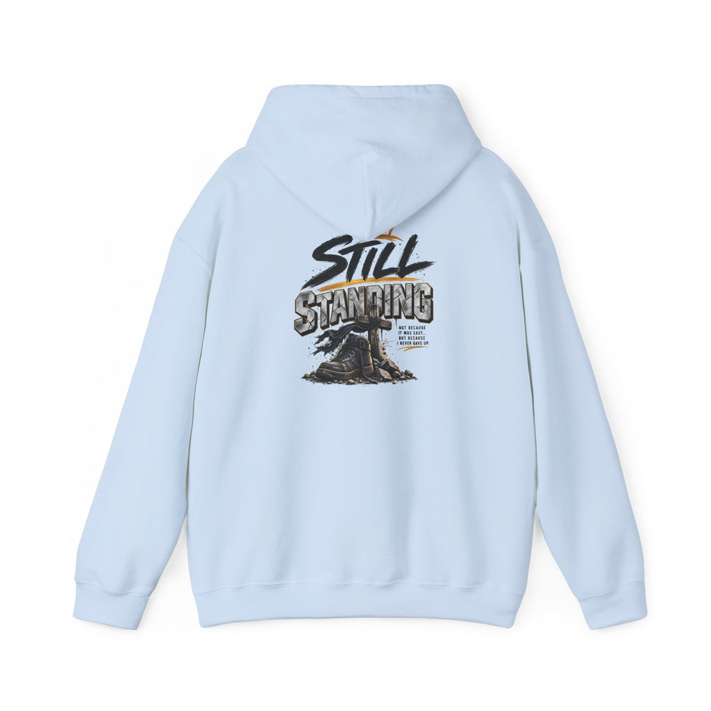 Still Standing Hoodie – Inspirational Mountain Sunrise Graphic Sweatshirt