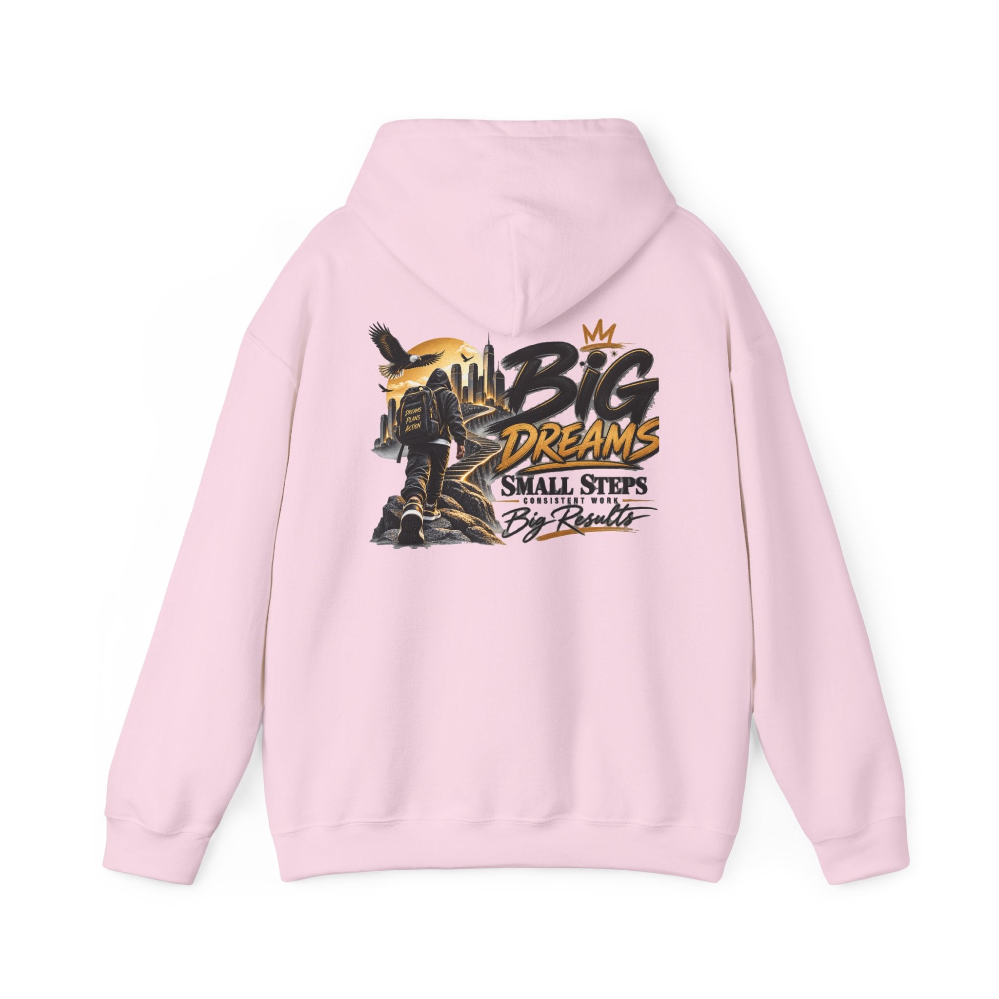 Stay Locked In Hoodie — "Big Dreams, Small Steps" Motivational Graphic Hoodie