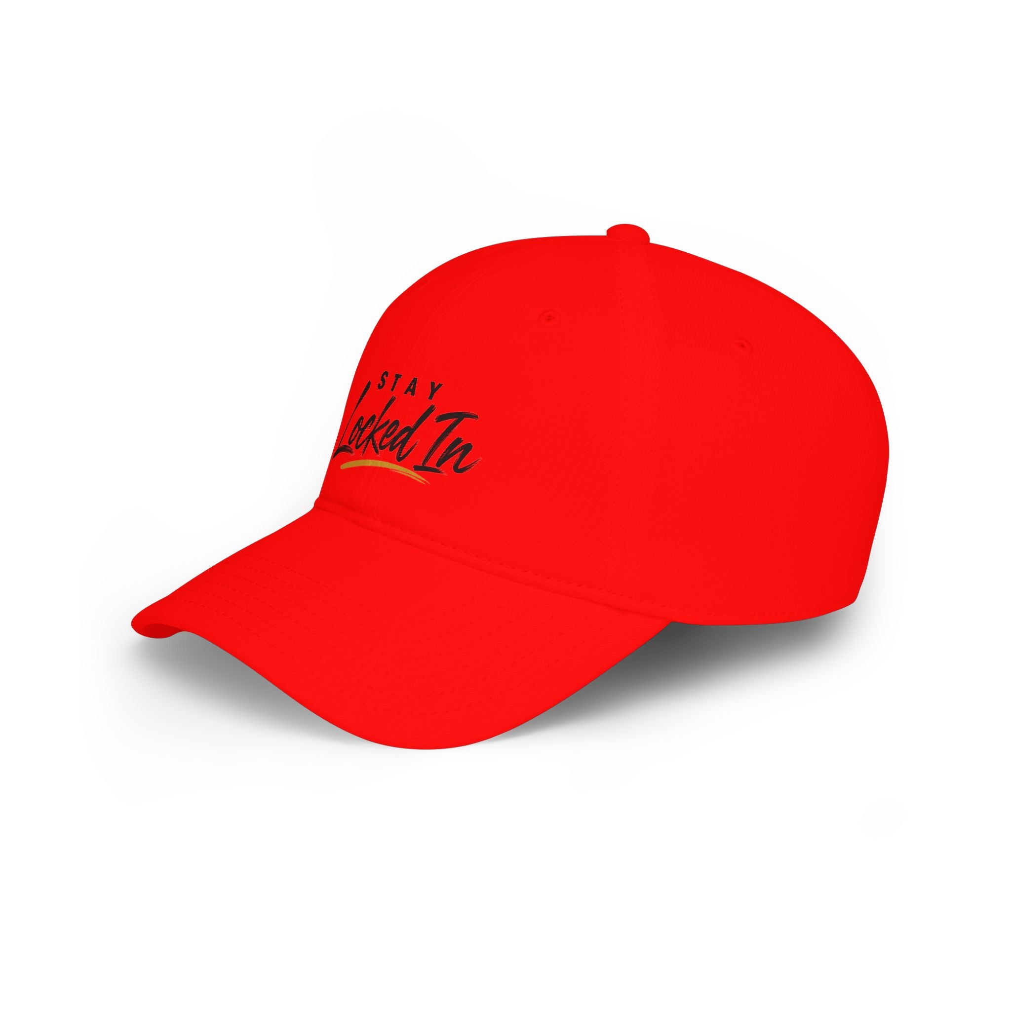 Stay Locked In Baseball Cap — Low Profile Red Dad Hat