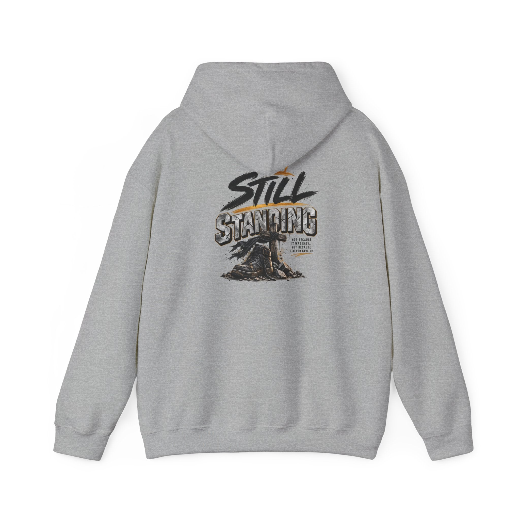 Still Standing Hoodie – Inspirational Mountain Sunrise Graphic Sweatshirt