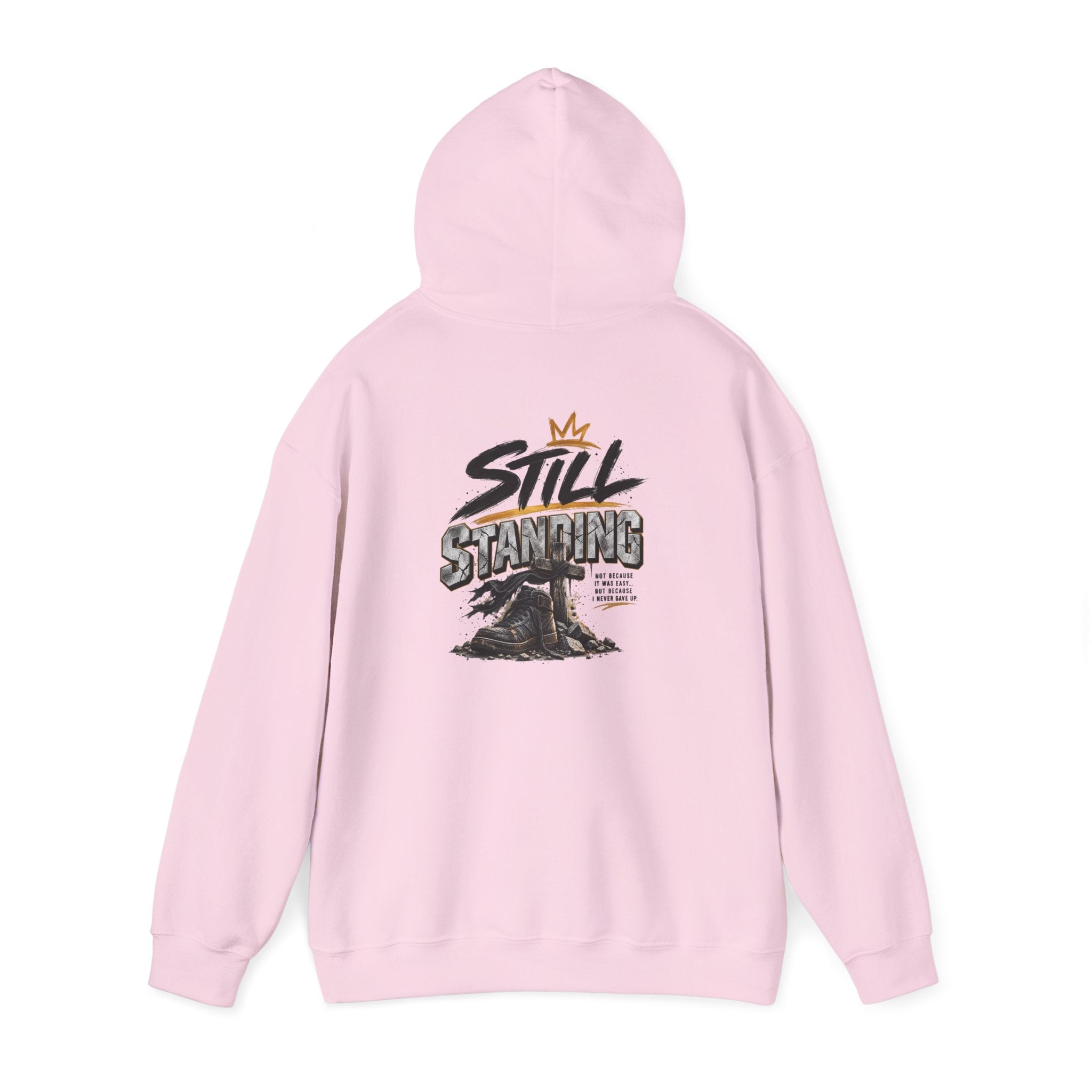 Still Standing Hoodie – Inspirational Mountain Sunrise Graphic Sweatshirt