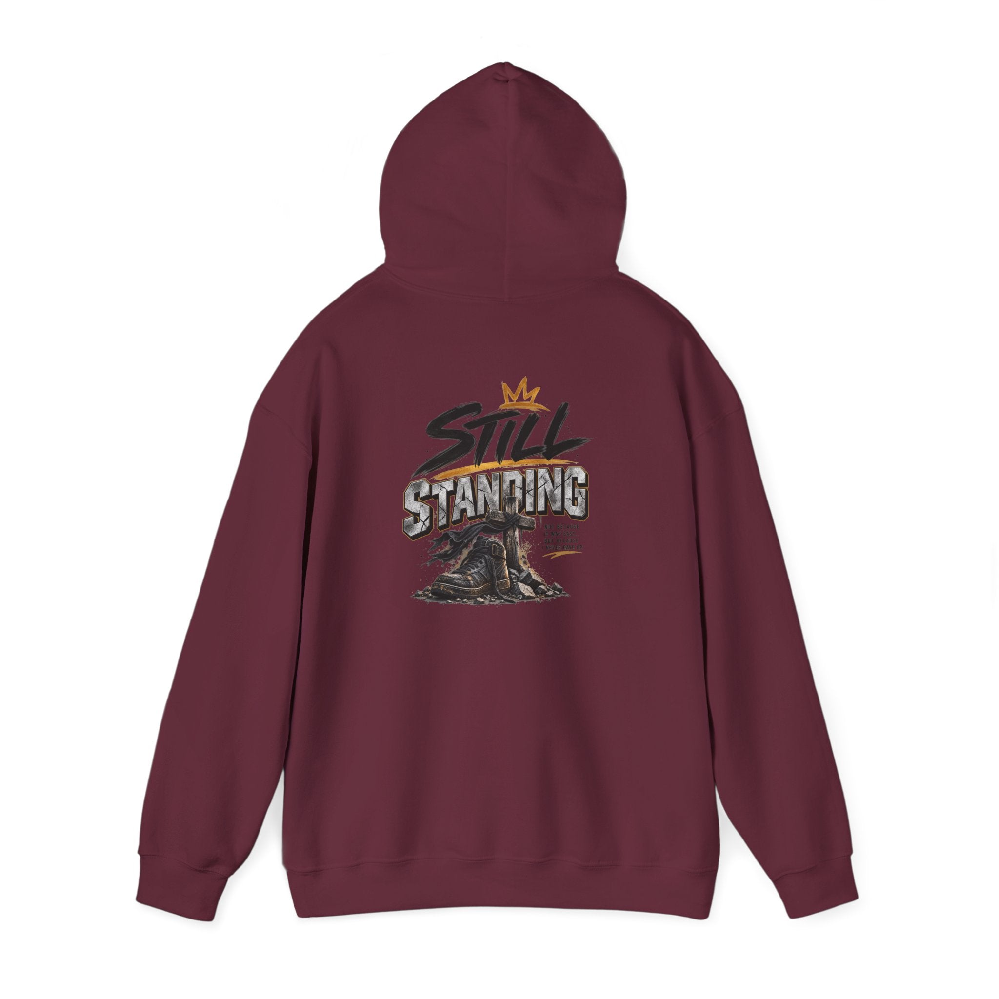 Still Standing Hoodie – Inspirational Mountain Sunrise Graphic Sweatshirt