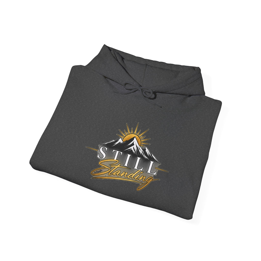 Still Standing Hoodie – Inspirational Mountain Sunrise Graphic Sweatshirt