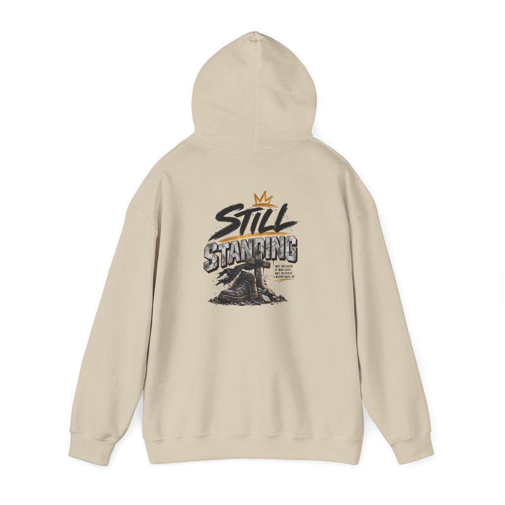 Still Standing Hoodie – Inspirational Mountain Sunrise Graphic Sweatshirt