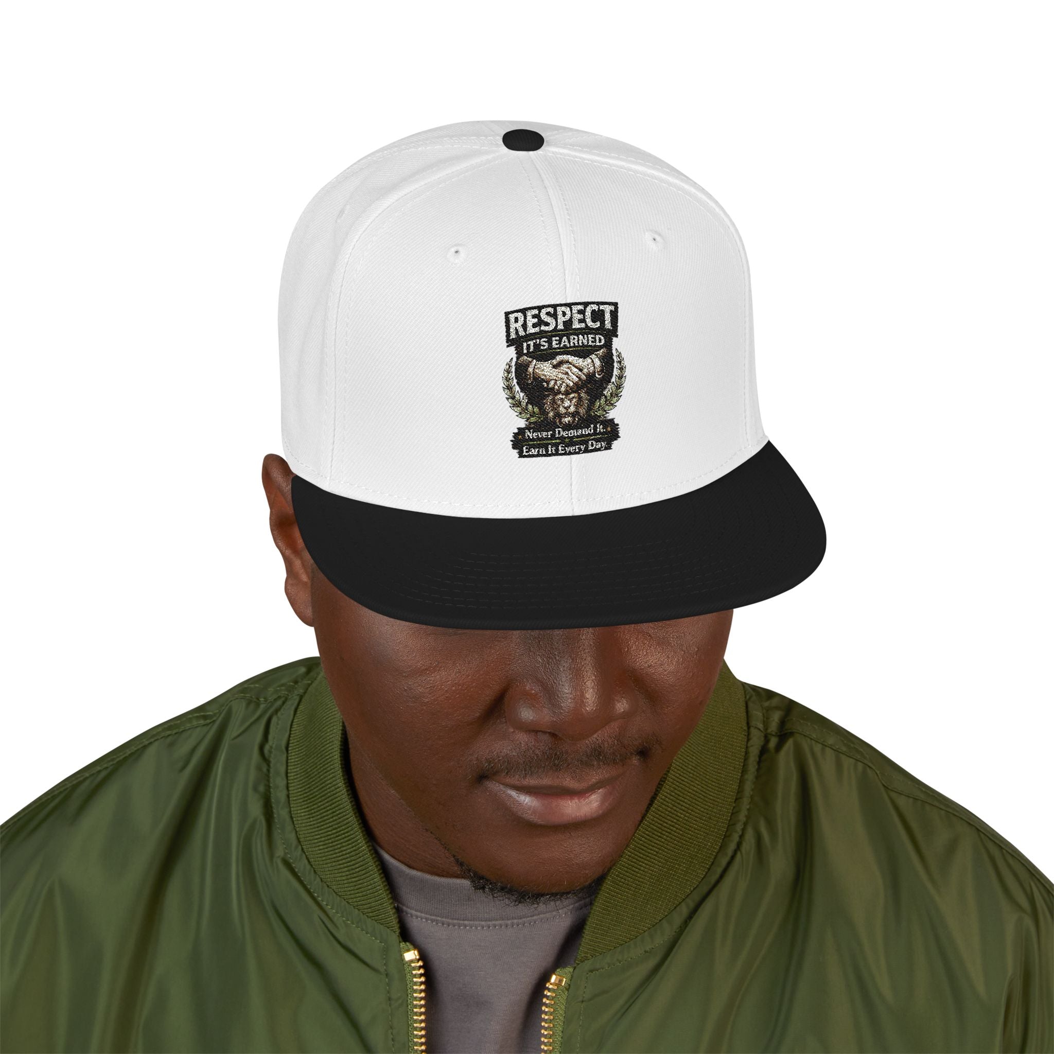 Snapback Hat - Camo Bear Embroidered Patch Cap