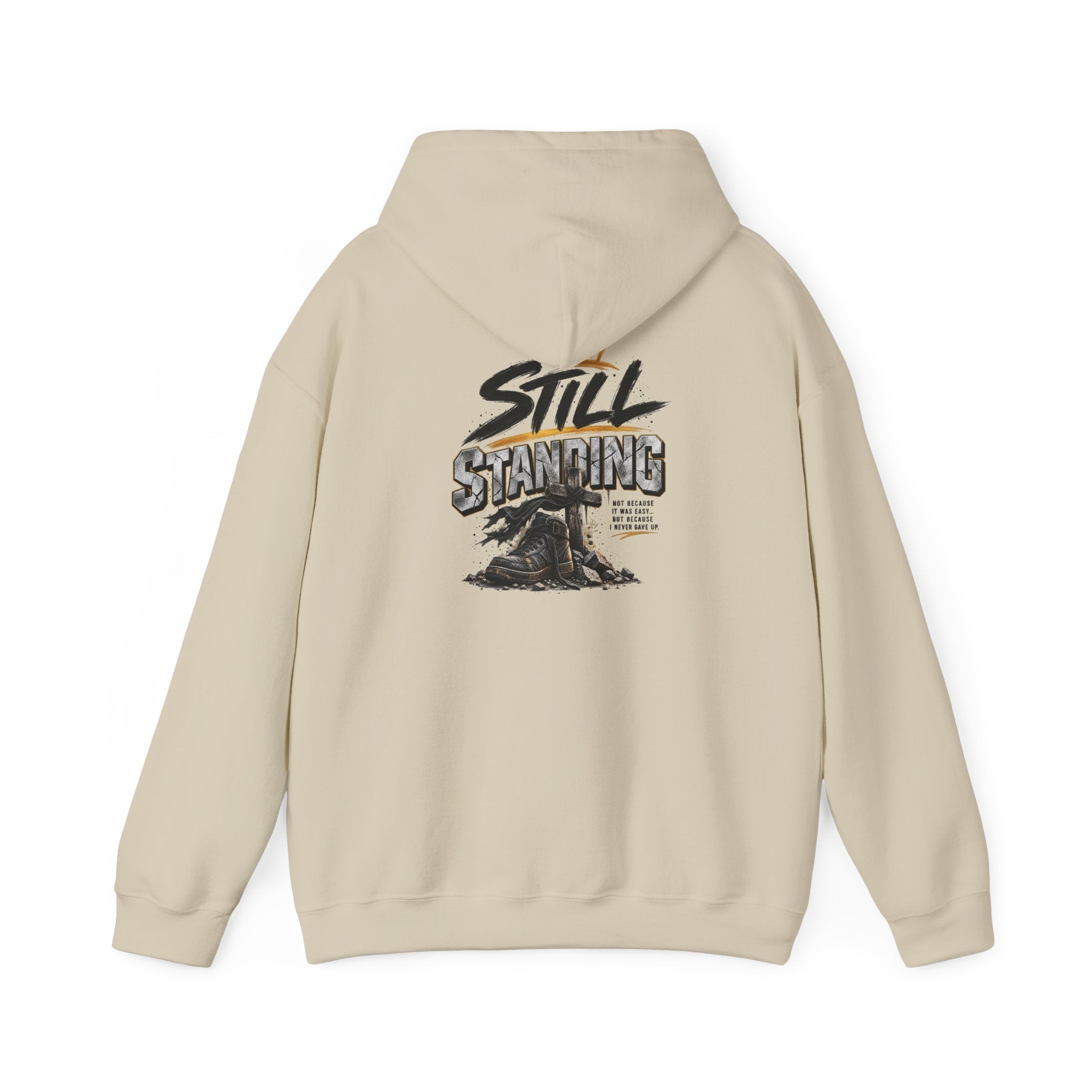 Still Standing Hoodie – Inspirational Mountain Sunrise Graphic Sweatshirt