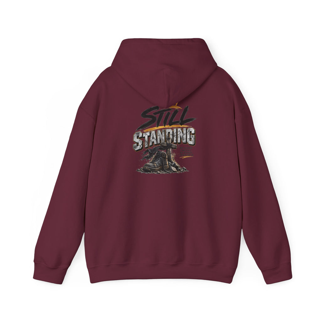 Still Standing Hoodie – Inspirational Mountain Sunrise Graphic Sweatshirt