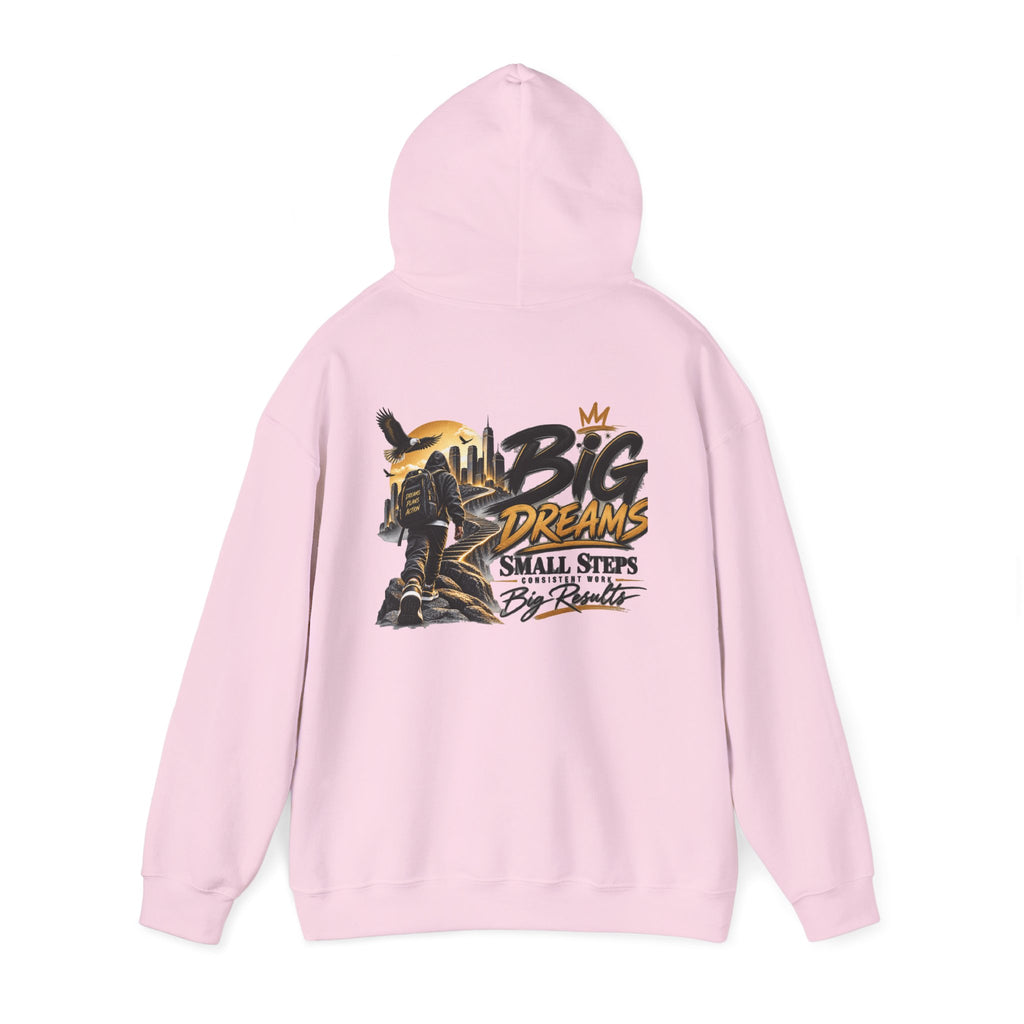 Stay Locked In Hoodie — "Big Dreams, Small Steps" Motivational Graphic Hoodie